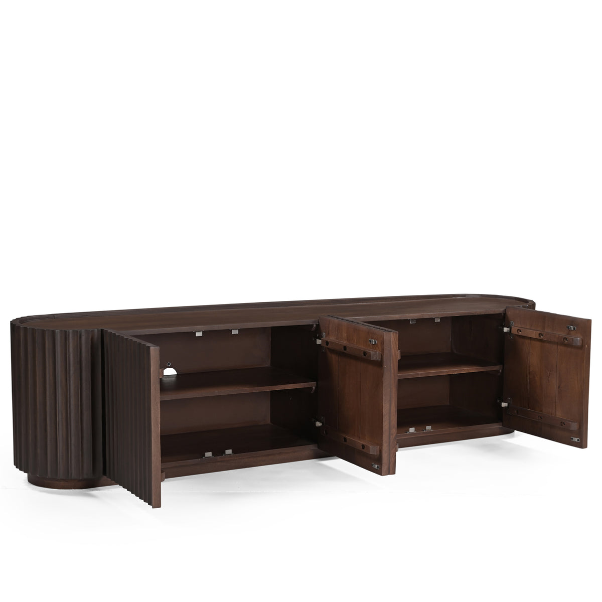 Theo Solid Mango Wood Large TV Stand in Walnut (200cm)