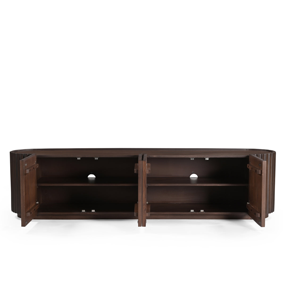 Theo Solid Mango Wood Large TV Stand in Walnut (200cm)