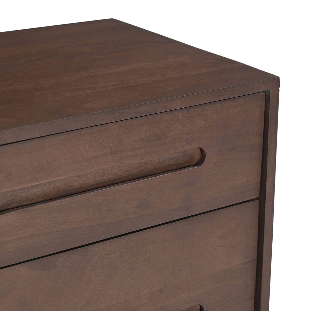 Elmora Solid Mango Wood Bedside Table in Walnut