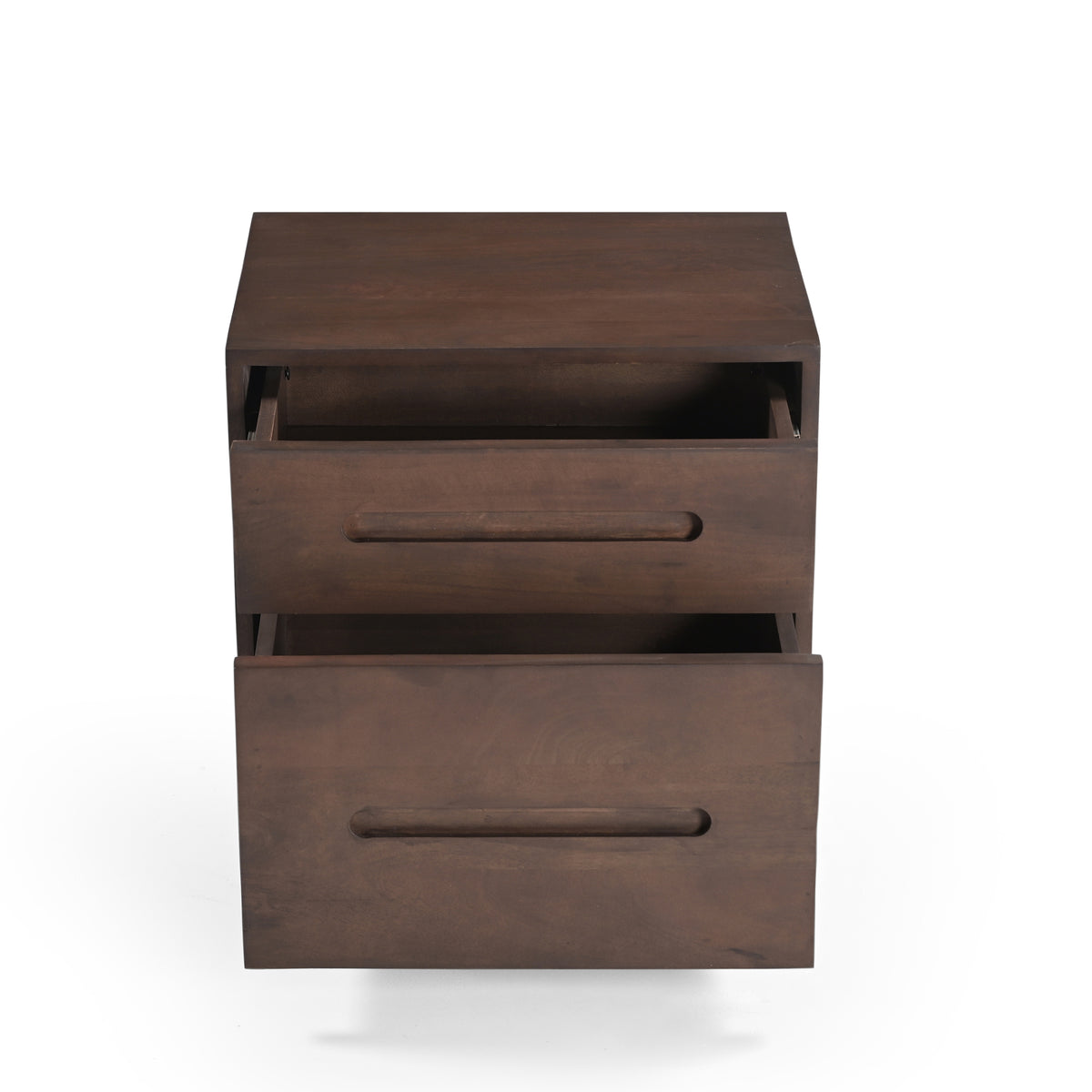 Elmora Solid Mango Wood Bedside Table in Walnut