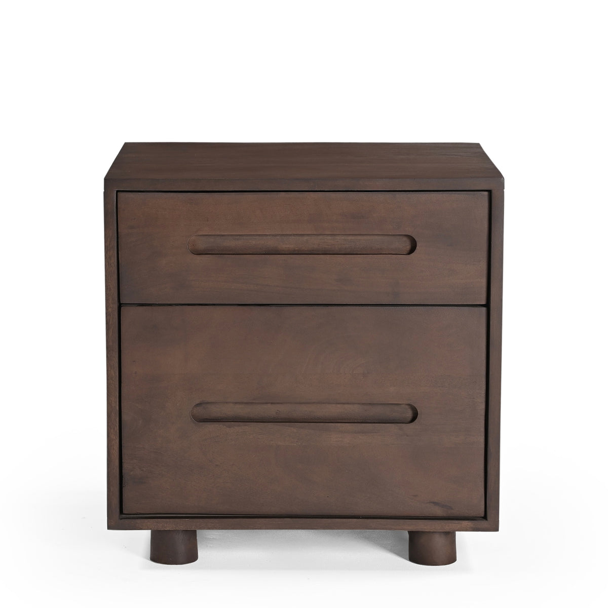 Elmora Solid Mango Wood Bedside Table in Walnut