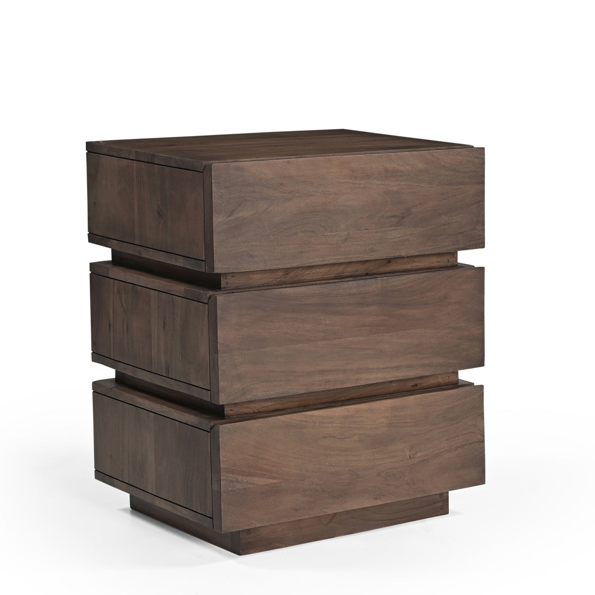 Richmond Solid Acacia Wood Bedside Table in Brown