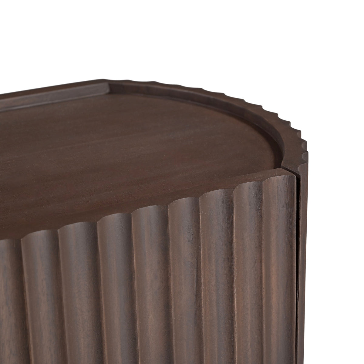 Theo Solid Mango Wood Bedside Table in Walnut
