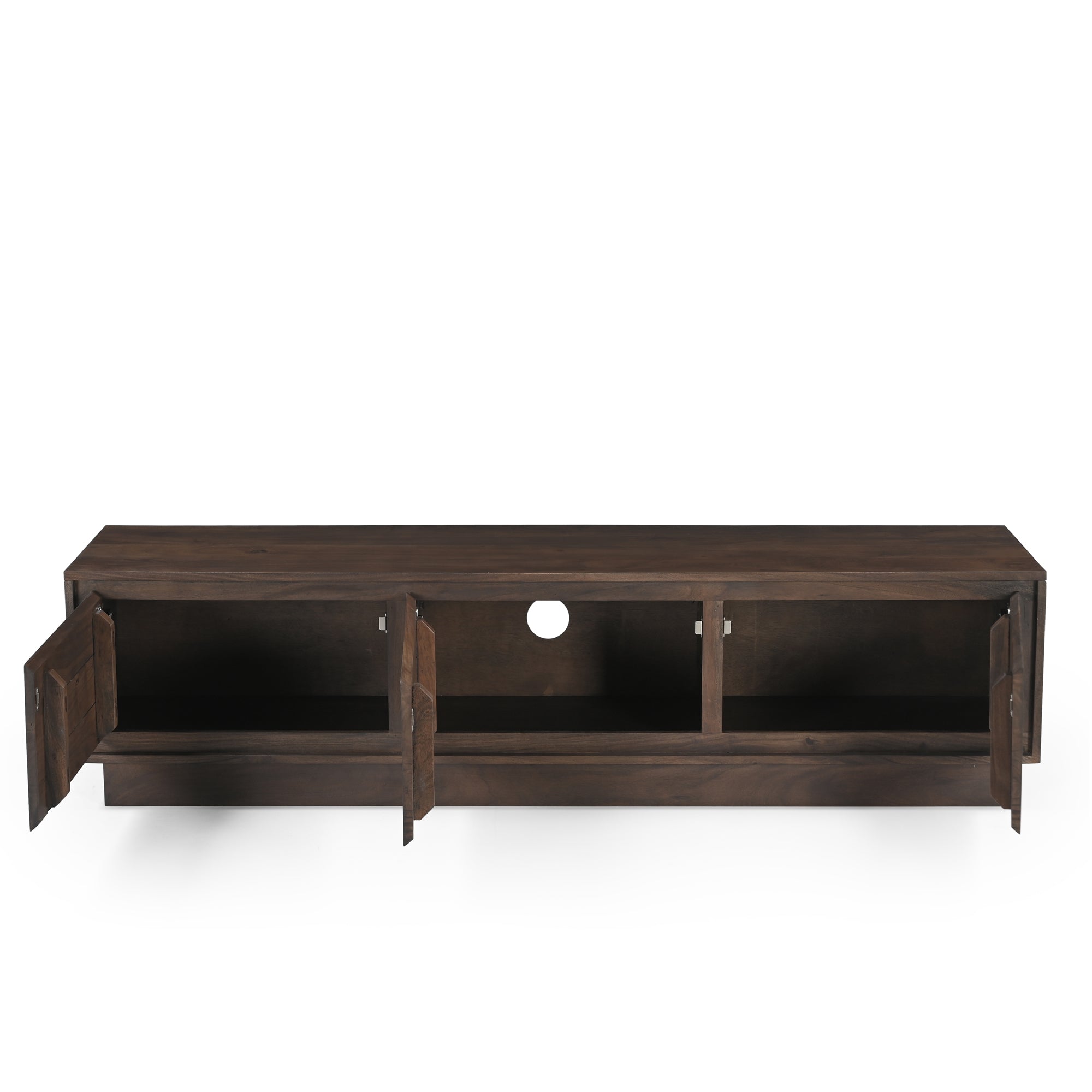 Kawa Solid Acacia Wood TV Unit Dark Brown