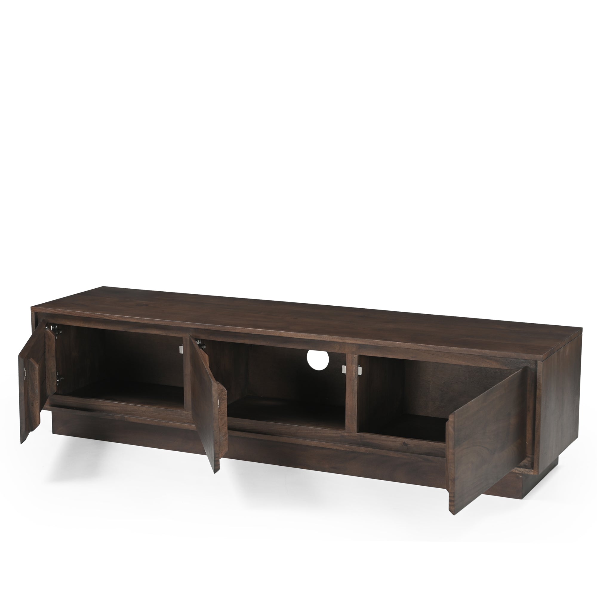 Kawa Solid Acacia Wood TV Unit Dark Brown