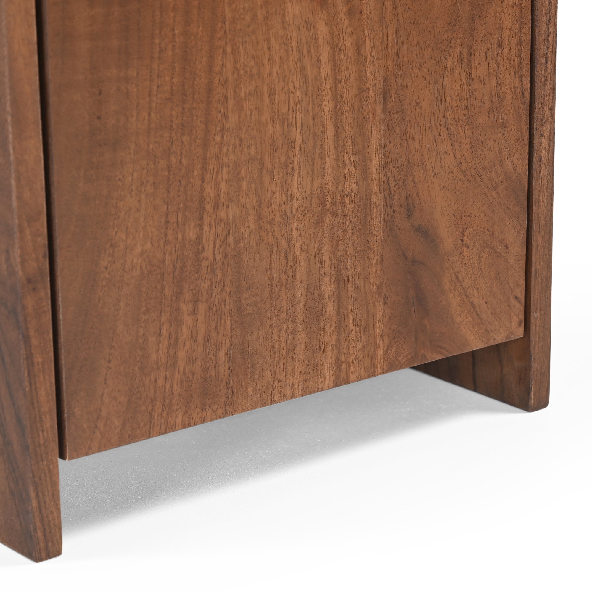Yamato Solid Acacia Wood Bedside Table in Walnut