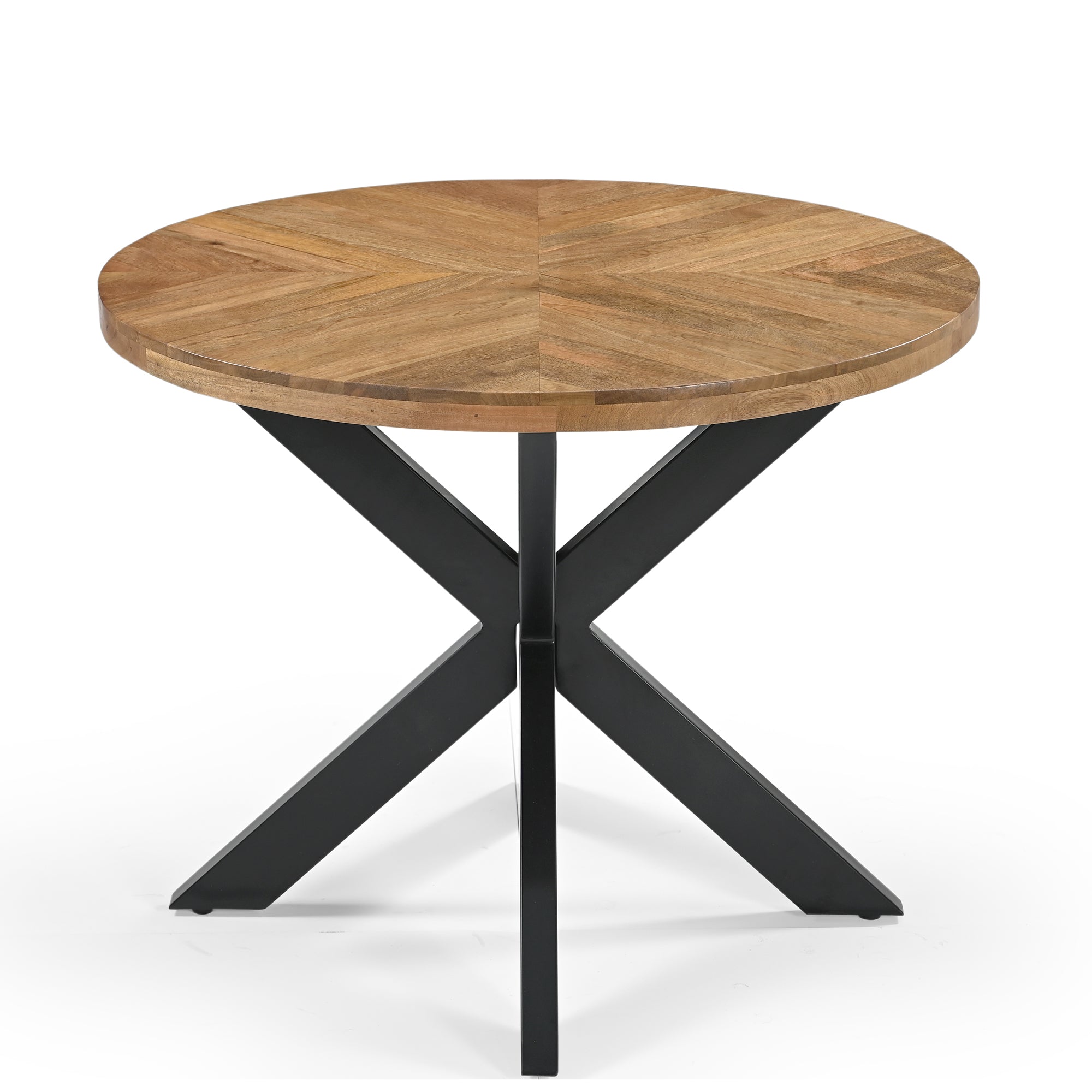 Vexon Solid Mango Wood Industrial Dining Table (2 Sizes)