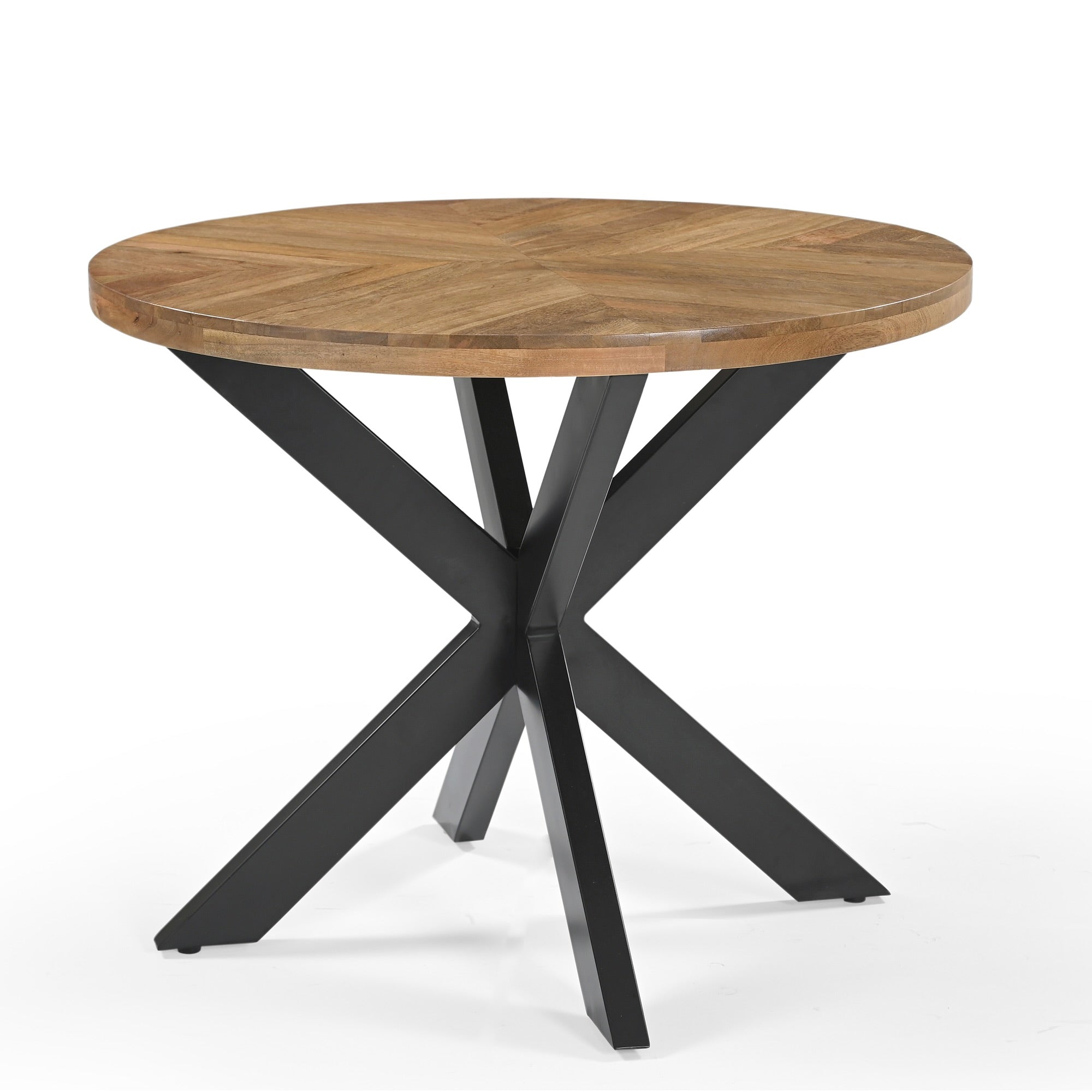 Vexon Solid Mango Wood Industrial Dining Table (2 Sizes)