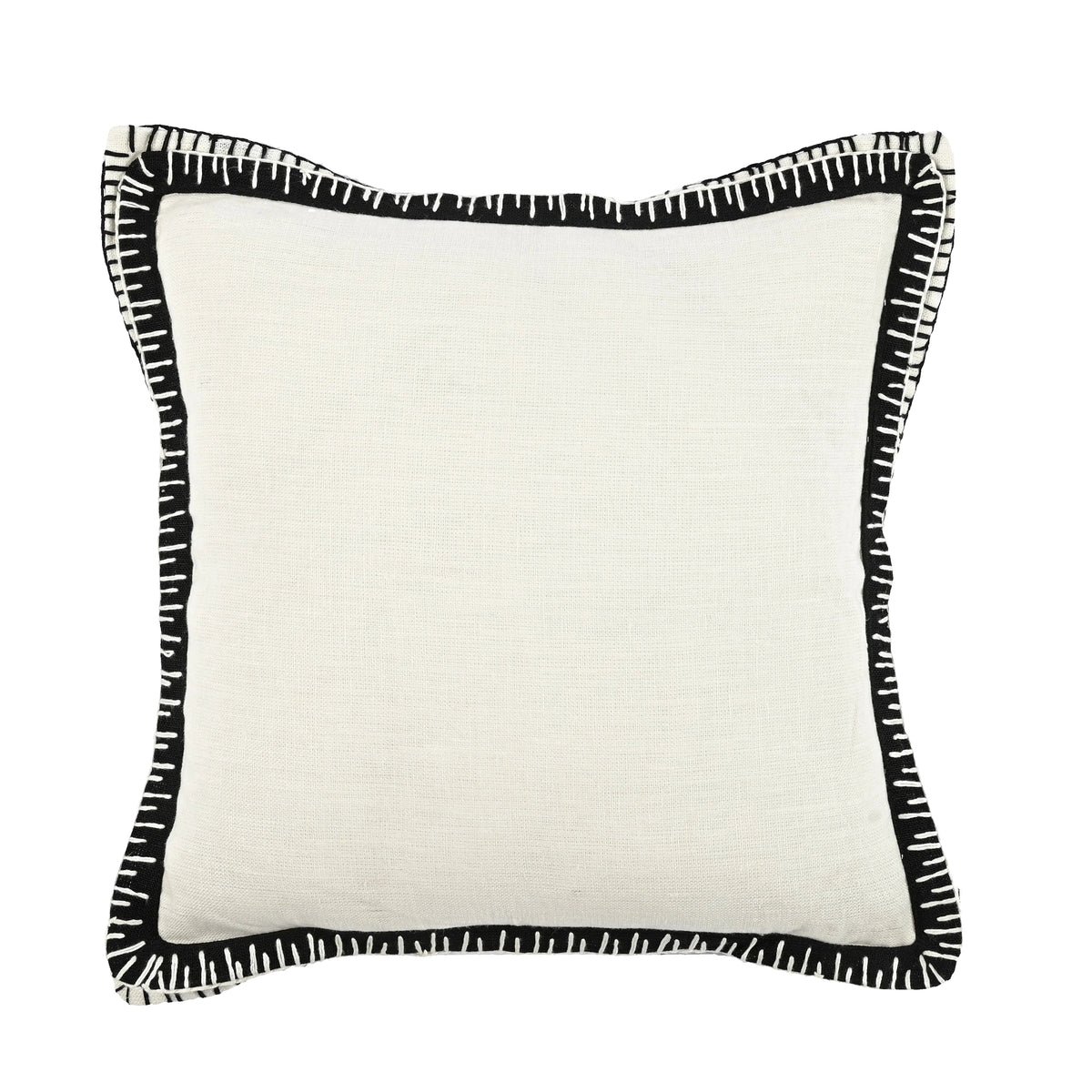 Nami Cushion in White with Black Trim 50 x 50cm