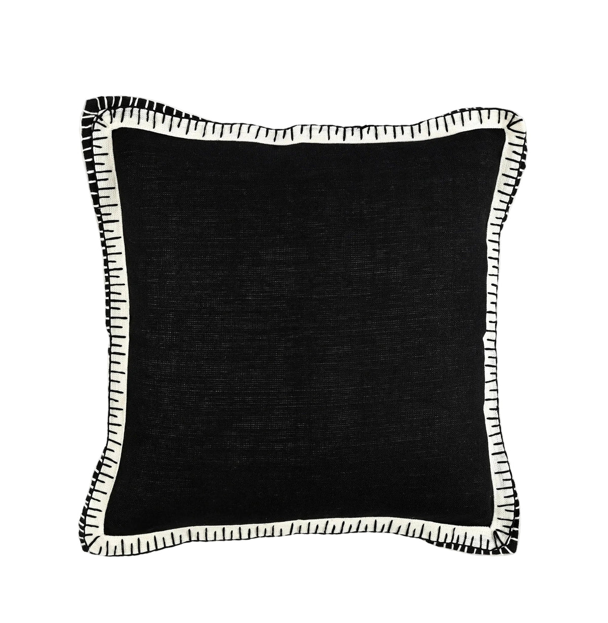 Nami Cushion Noir with White Trim 50 x 50cm