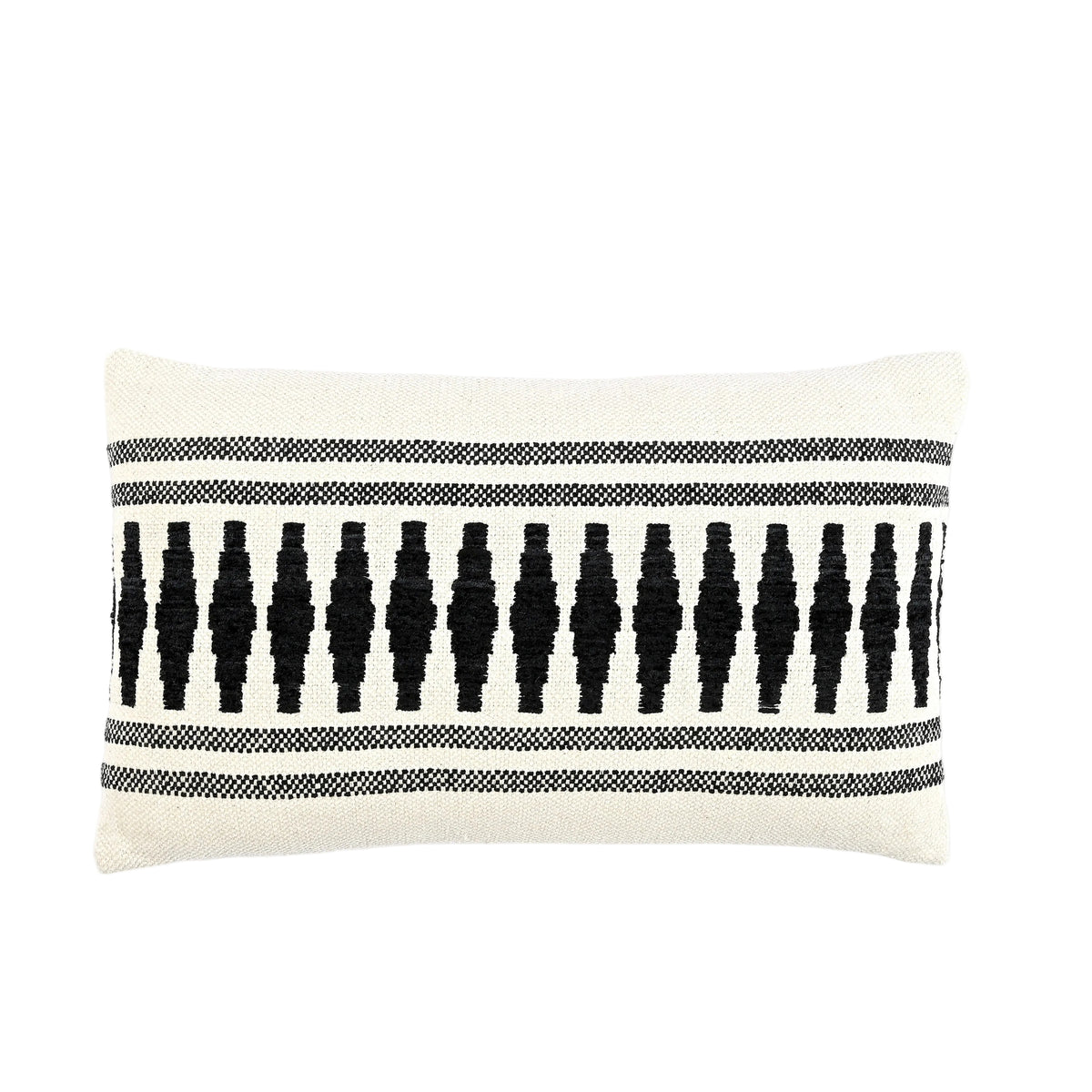 Toma Cushion in White & Black 30 x 50cm