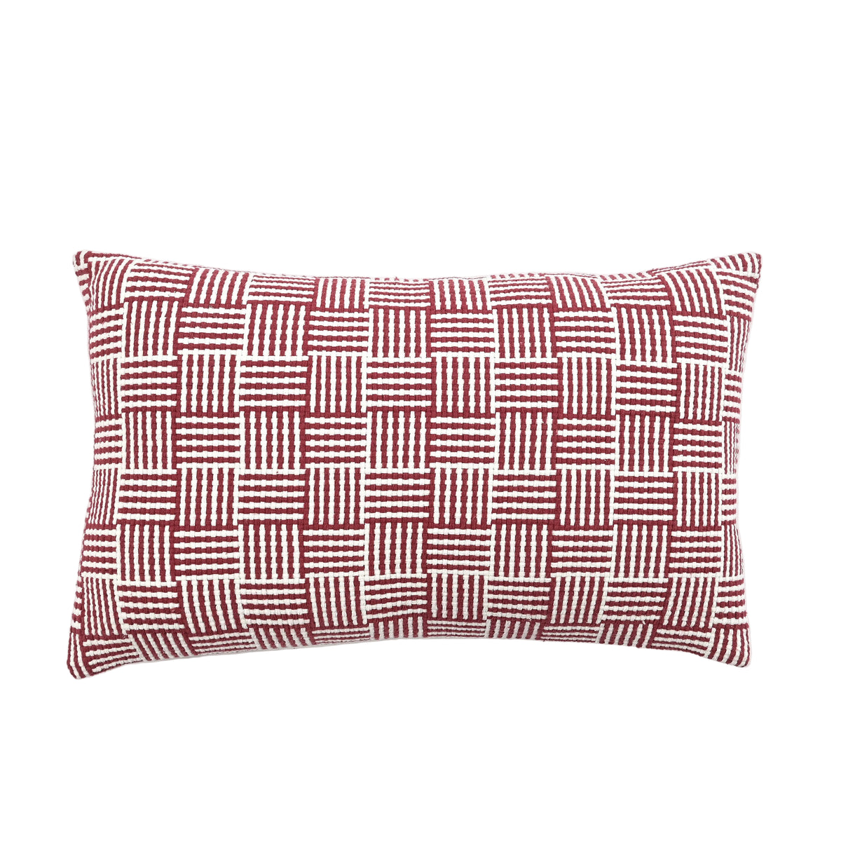 Hashi Cushion in White and Red 30 x 50cm