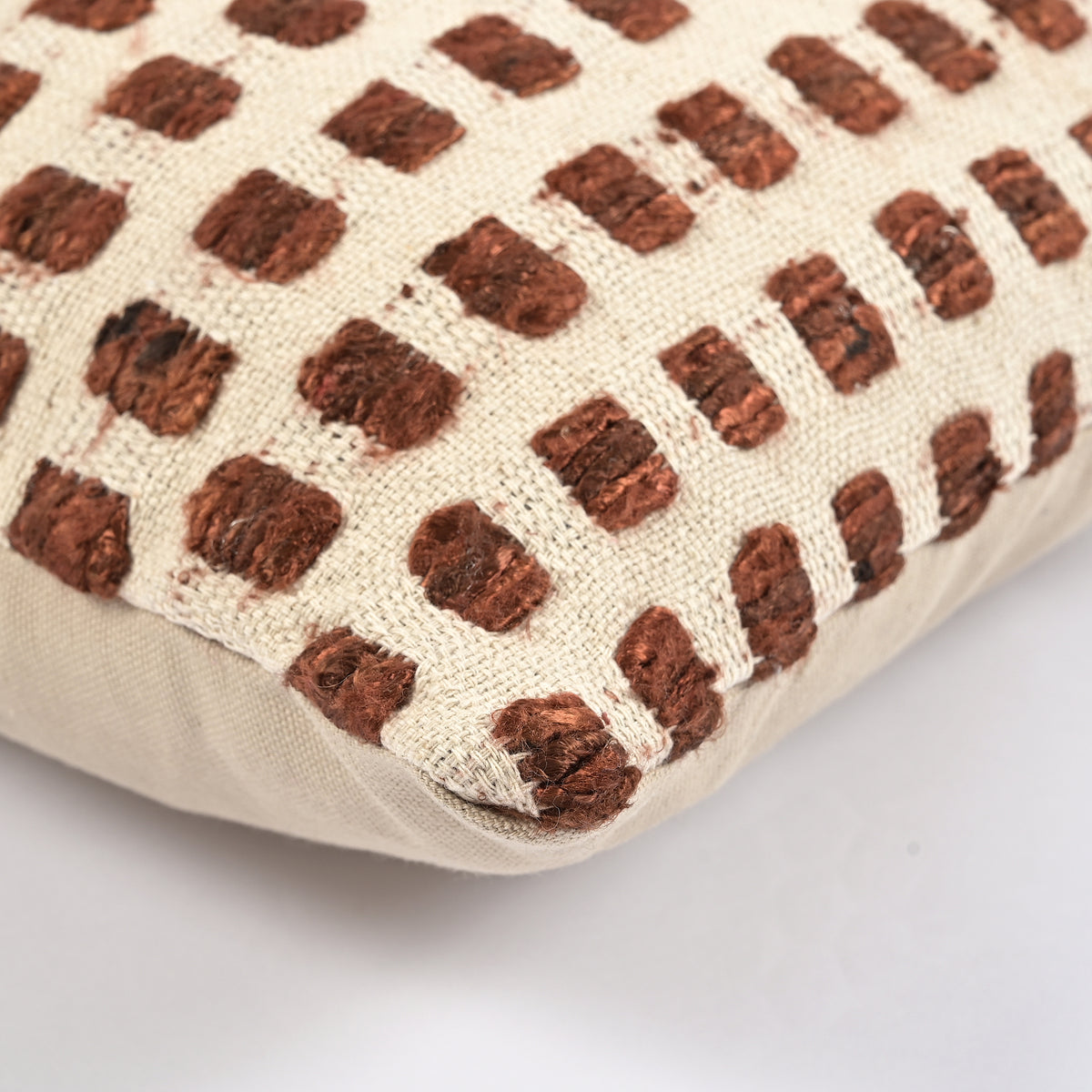 Buroka Cushion in Ivory and Amber 30 x 50cm