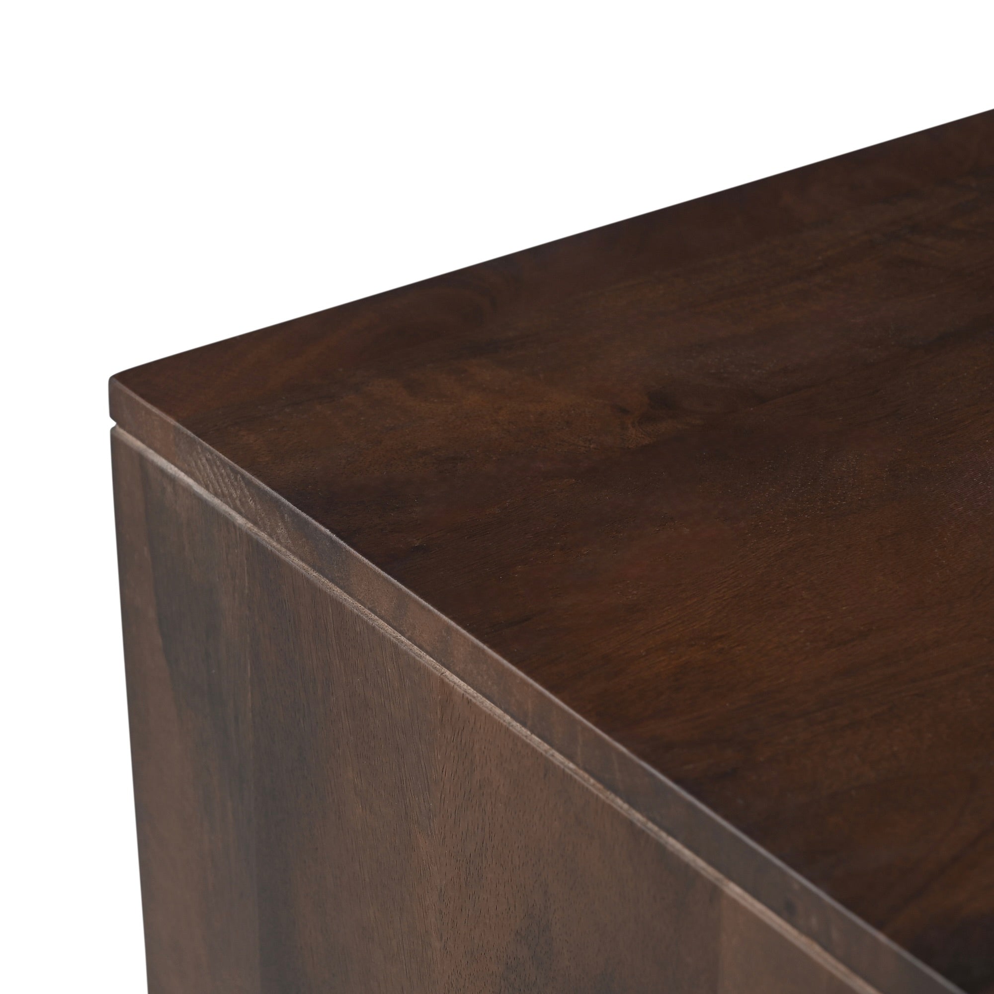 Wax Solid Mango Wood Vinyl Storage Side Table