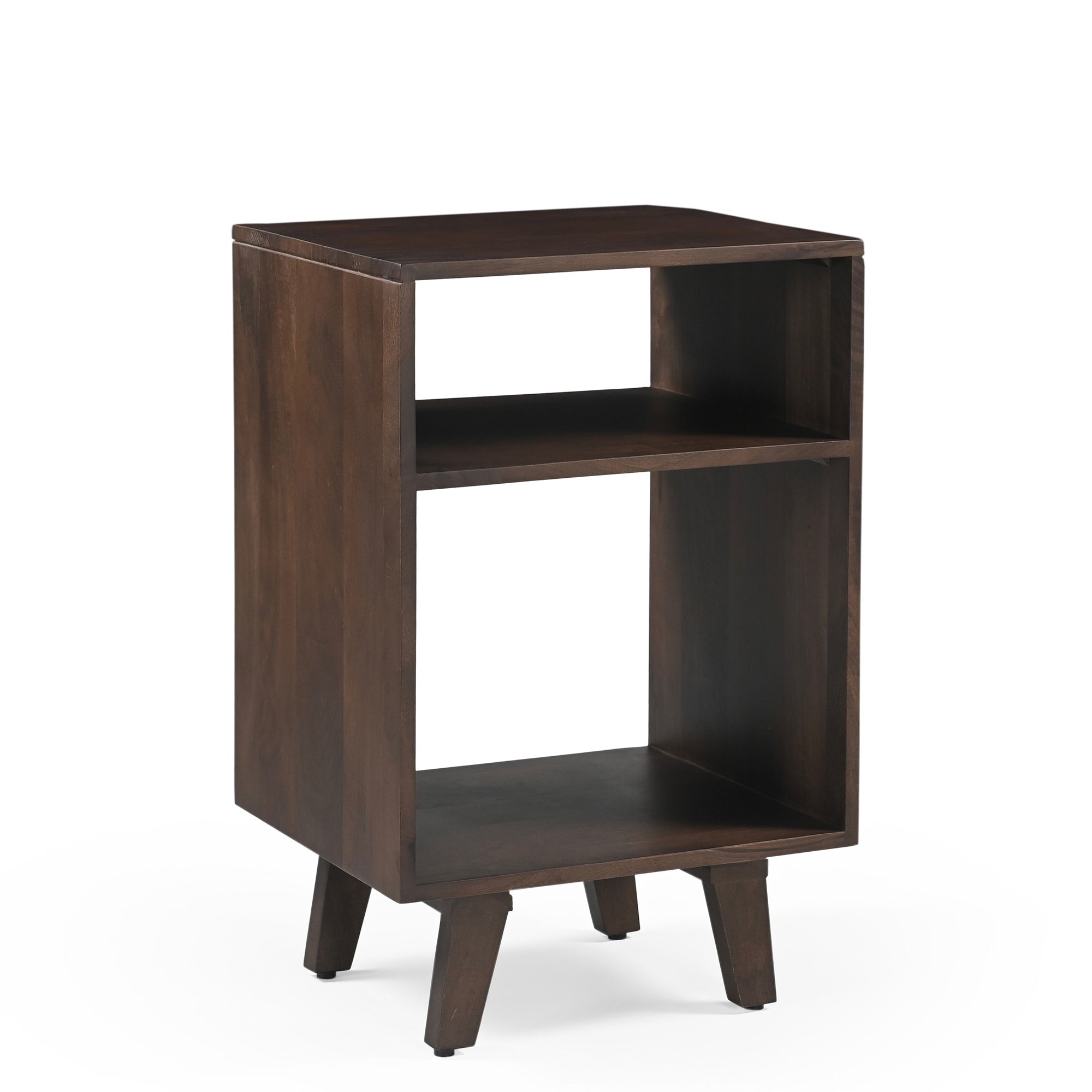 Wax Solid Mango Wood Vinyl Storage Side Table