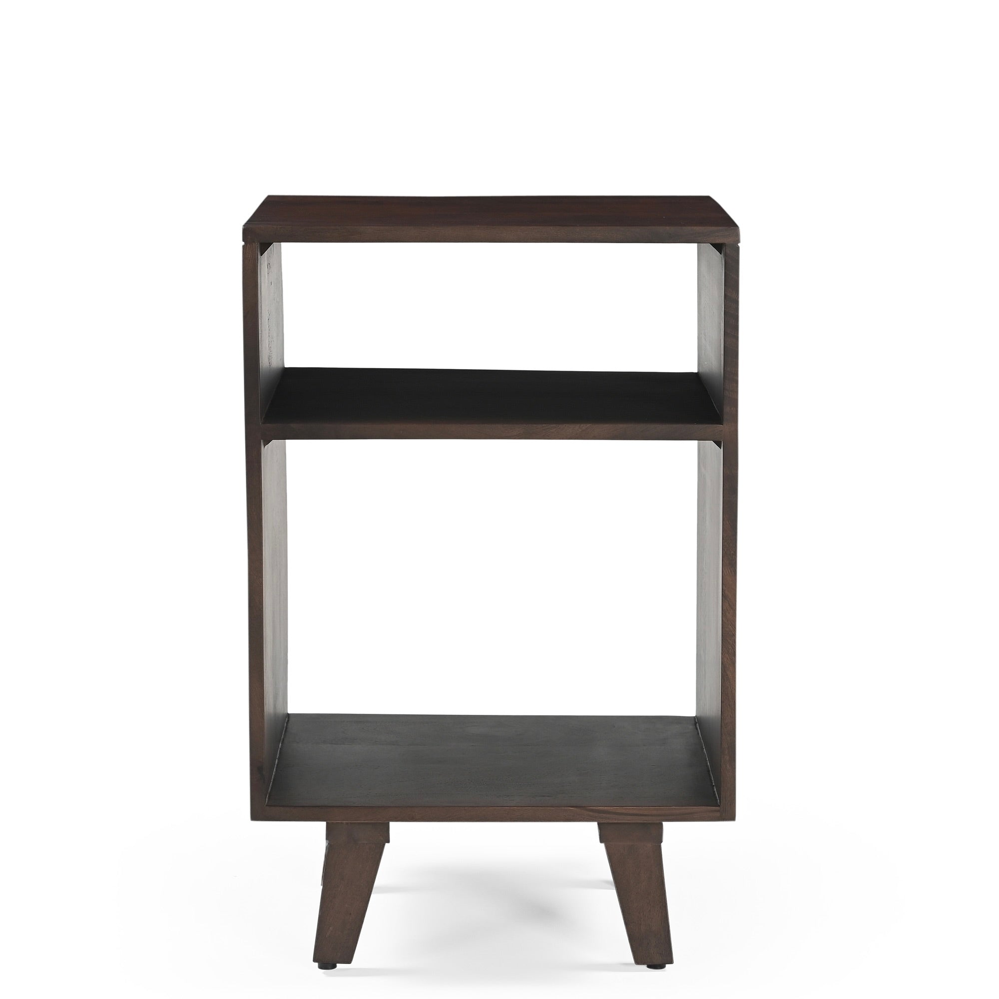 Wax Solid Mango Wood Vinyl Storage Side Table