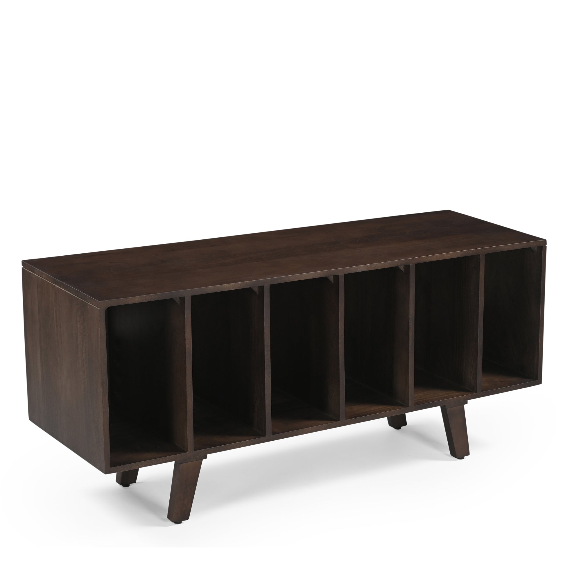 Wax Solid Mango Wood Vinyl Storage Small TV Stand