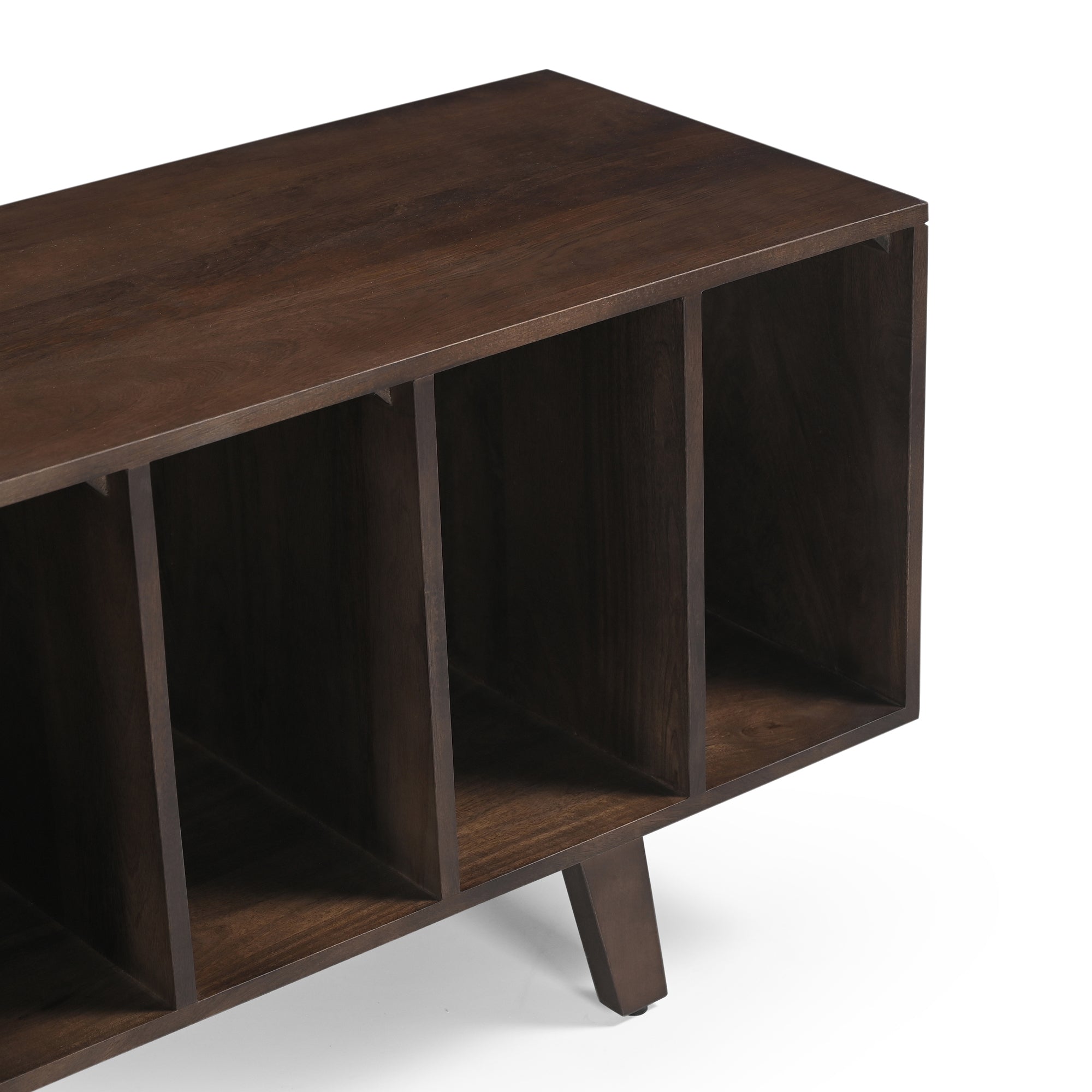 Wax Solid Mango Wood Vinyl Storage Small TV Stand