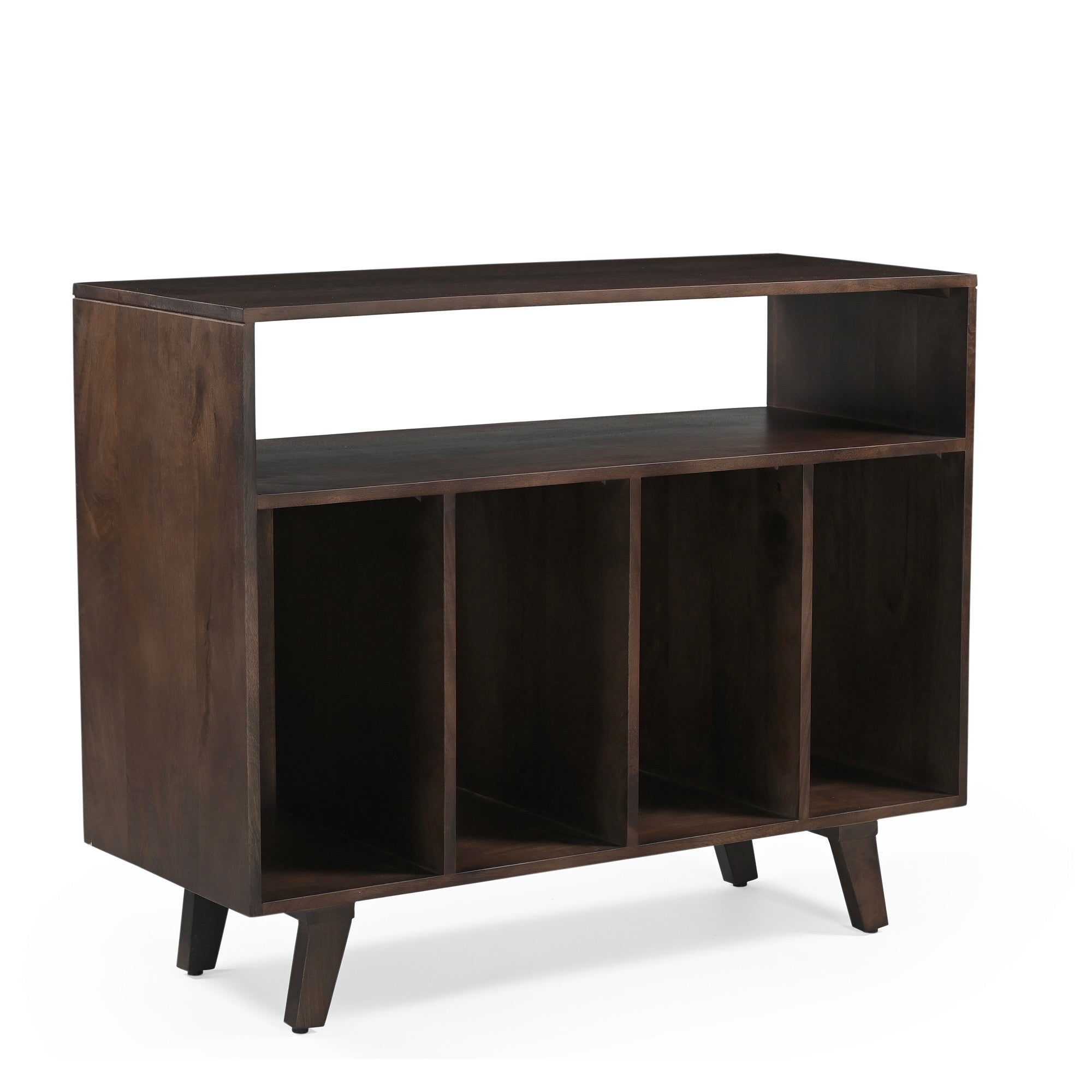 Wax Solid Mango Wood Vinyl Storage Medium Sideboard