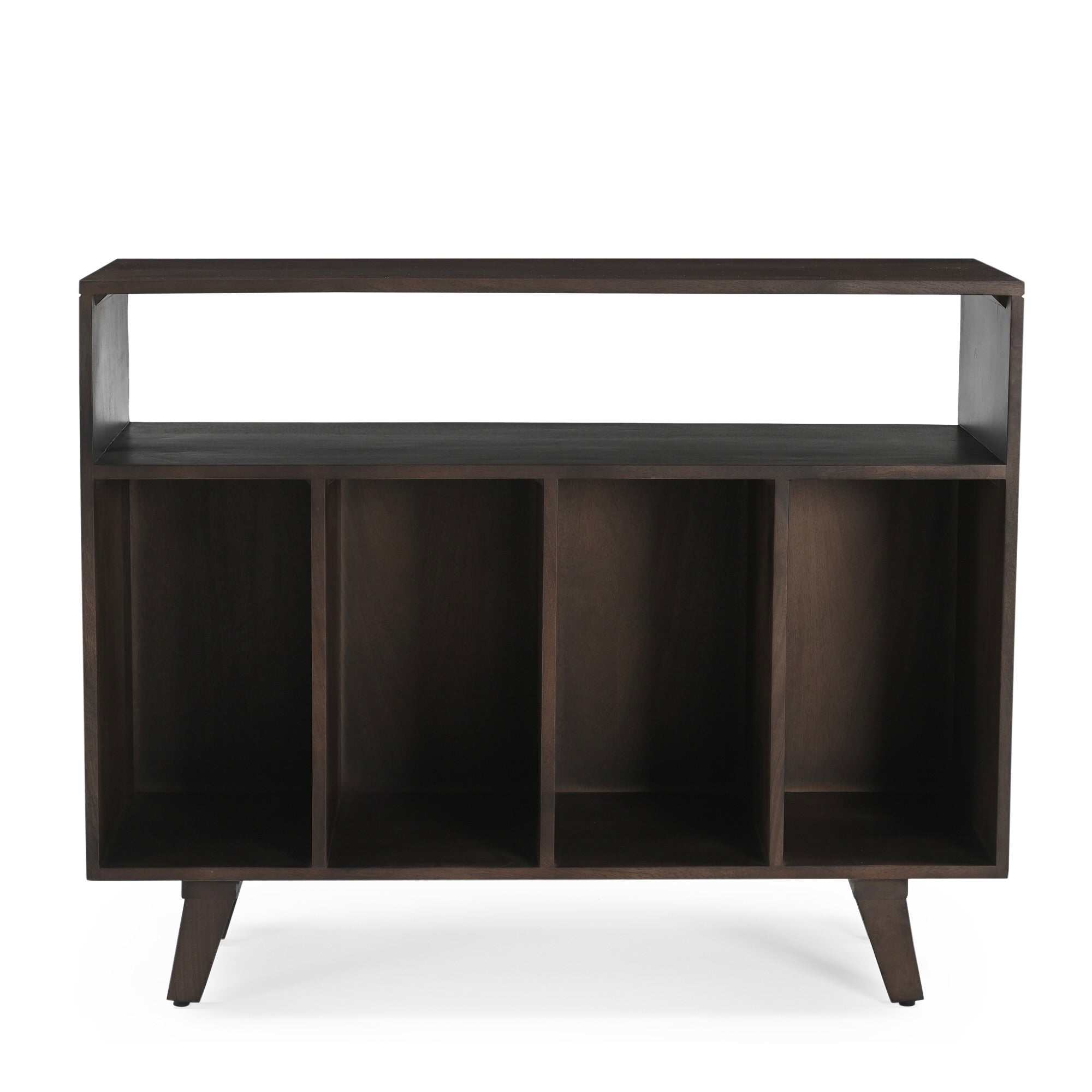 Wax Solid Mango Wood Vinyl Storage Medium Sideboard