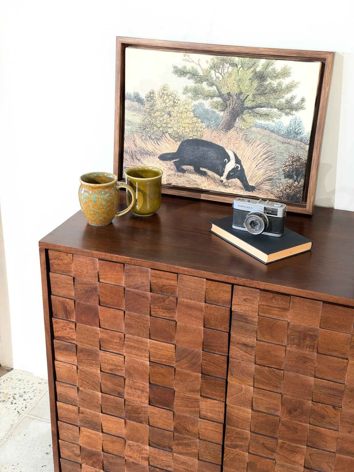 Mokko Solid Mango Wood Small Sideboard Dark Brown (90cm)