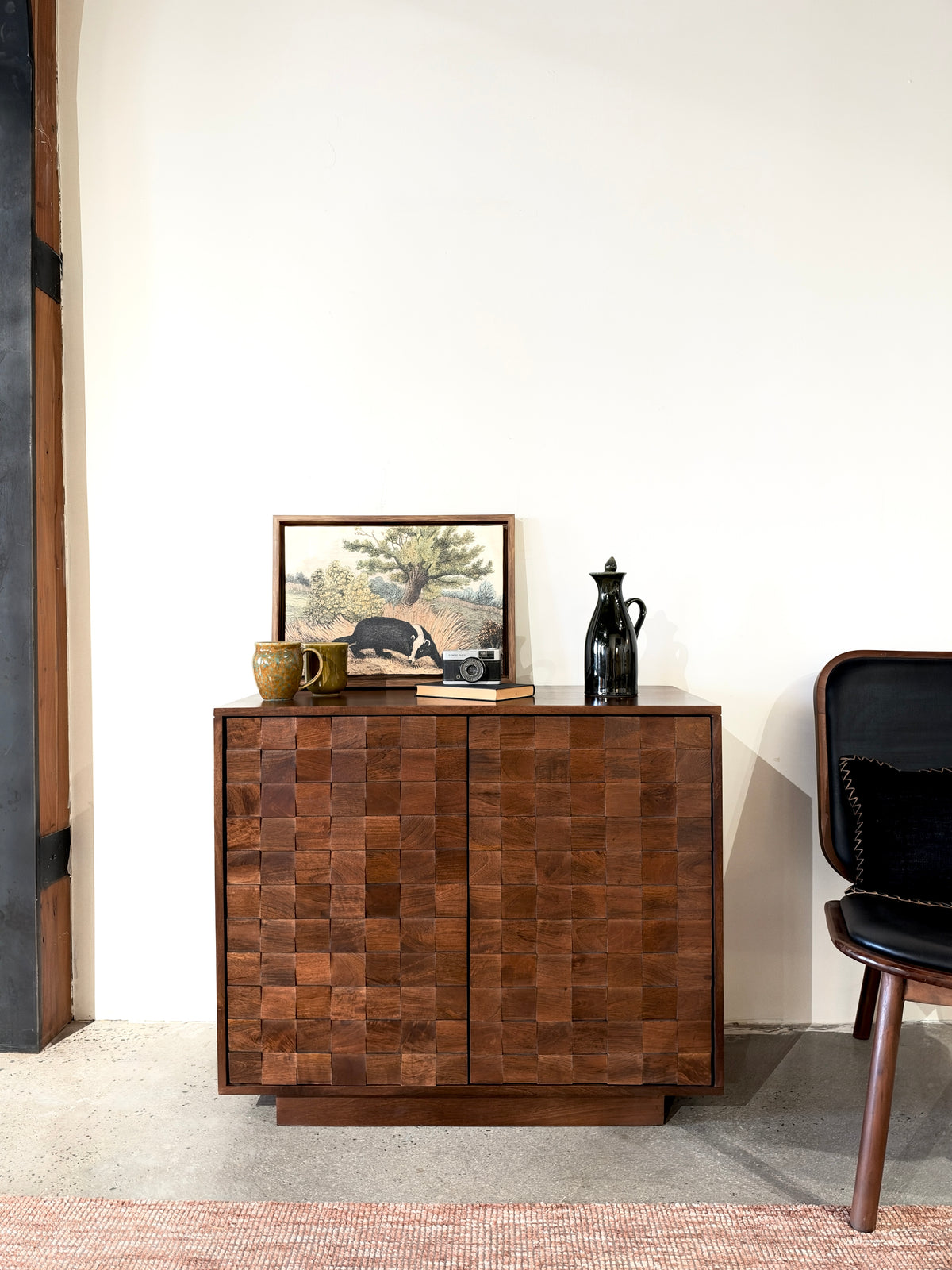 Mokko Solid Mango Wood Small Sideboard Dark Brown (90cm)