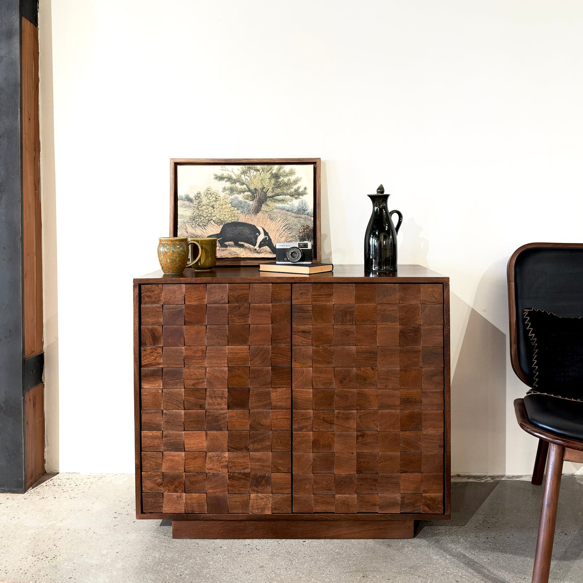 Mokko Solid Mango Wood Small Sideboard Dark Brown (90cm)