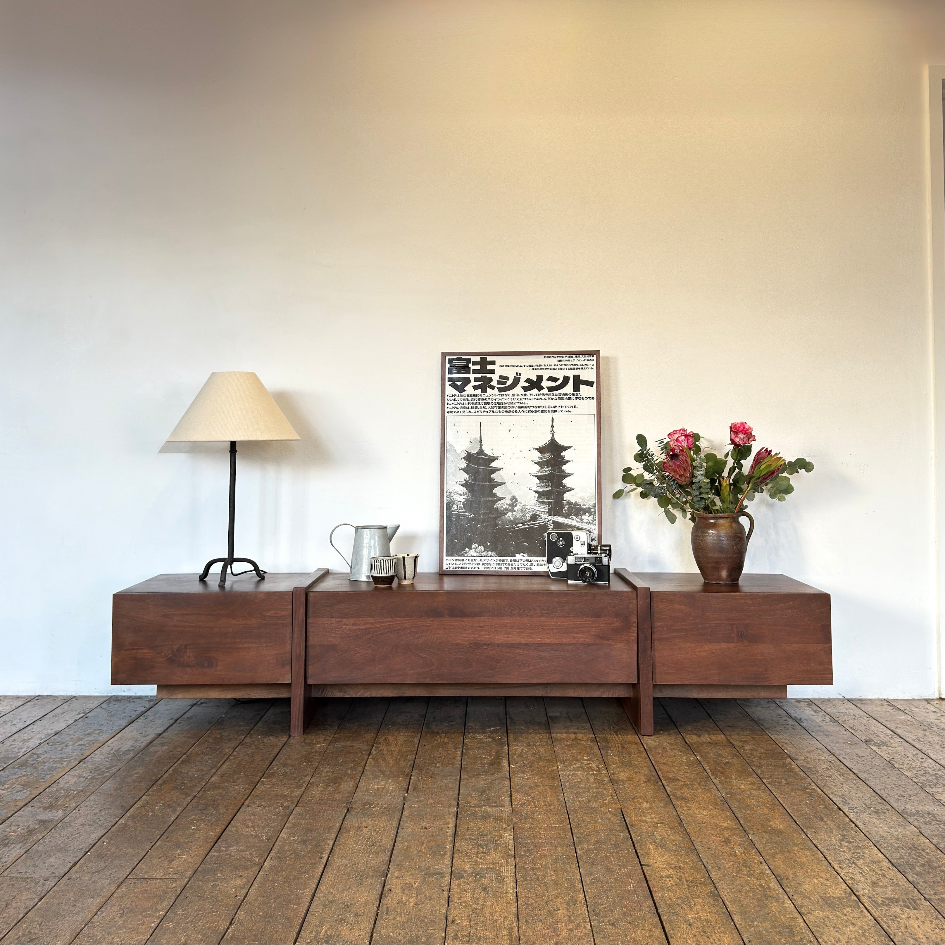 Takara Solid Mango Wood Large TV Unit in Brown