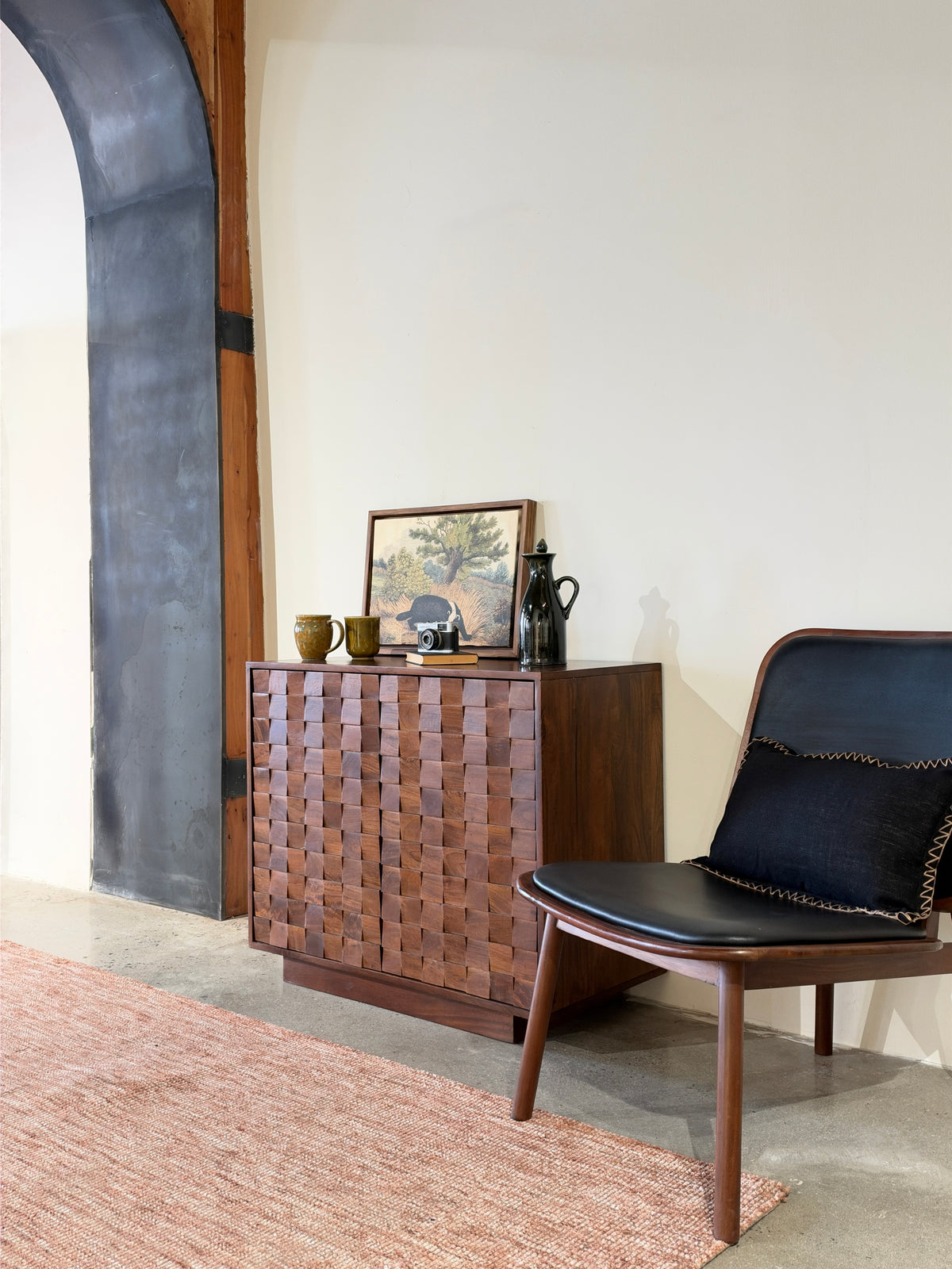 Mokko Solid Mango Wood Small Sideboard Dark Brown (90cm)