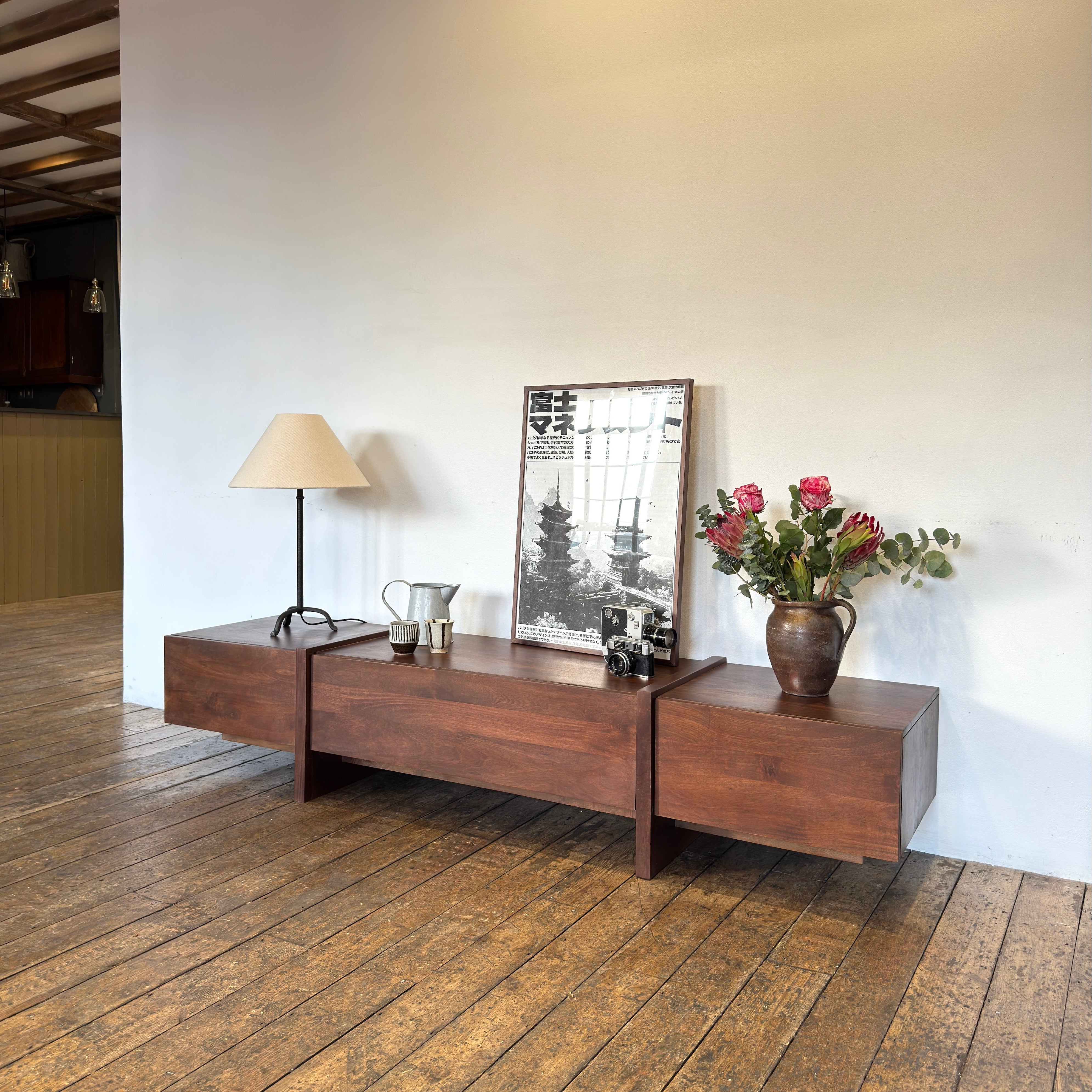 Takara Solid Mango Wood Large TV Unit in Brown