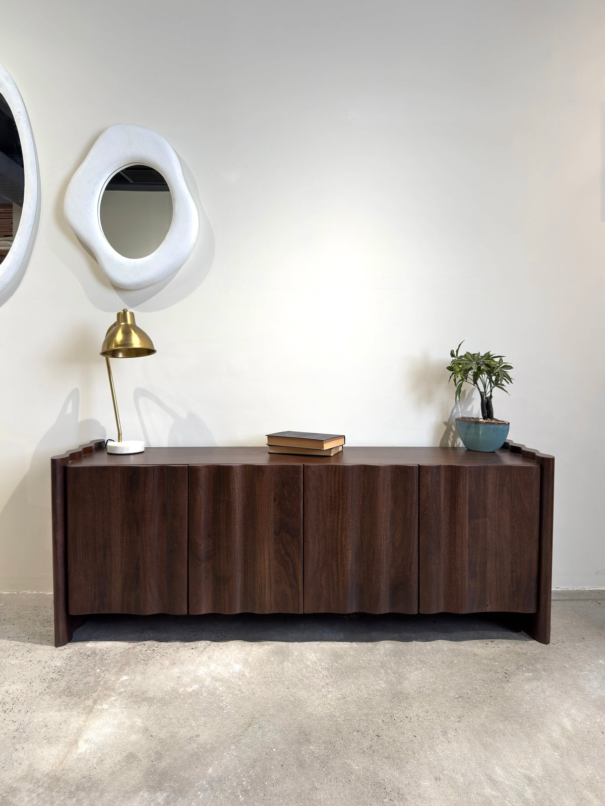 Kori Solid Acacia Wood Medium TV Stand in Walnut (160cm)