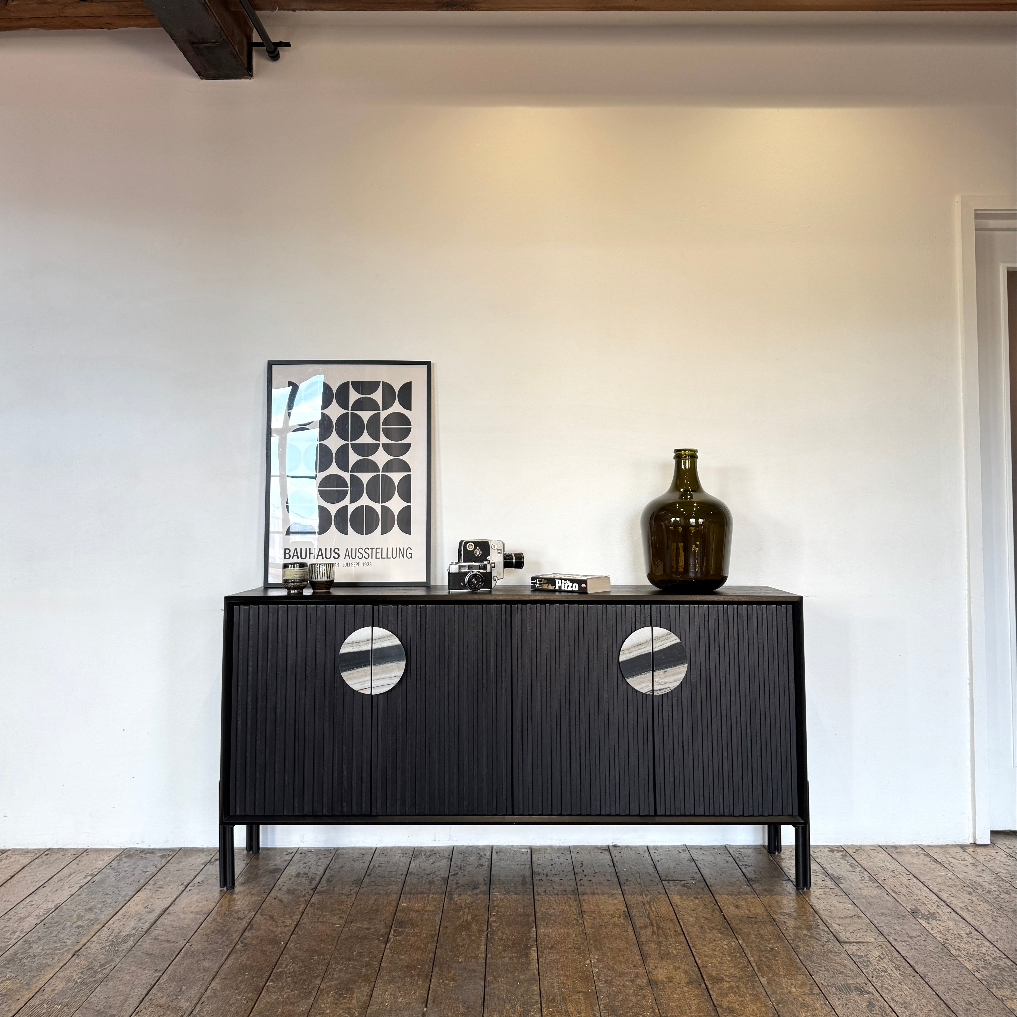 Madison Solid Mango Wood Sideboard Black
