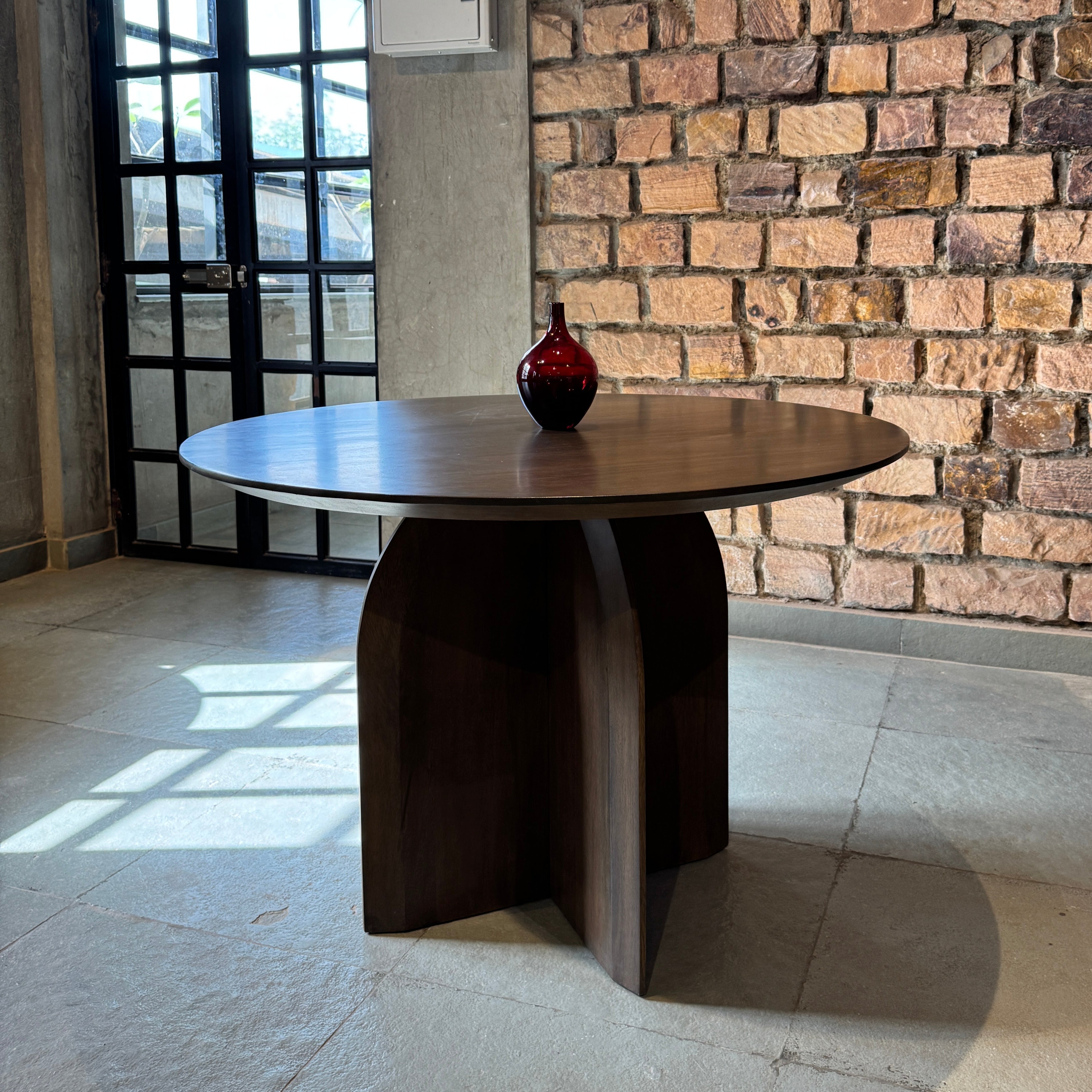 Kai Round Solid Mango Wood Dining Table Brown (2 Sizes)