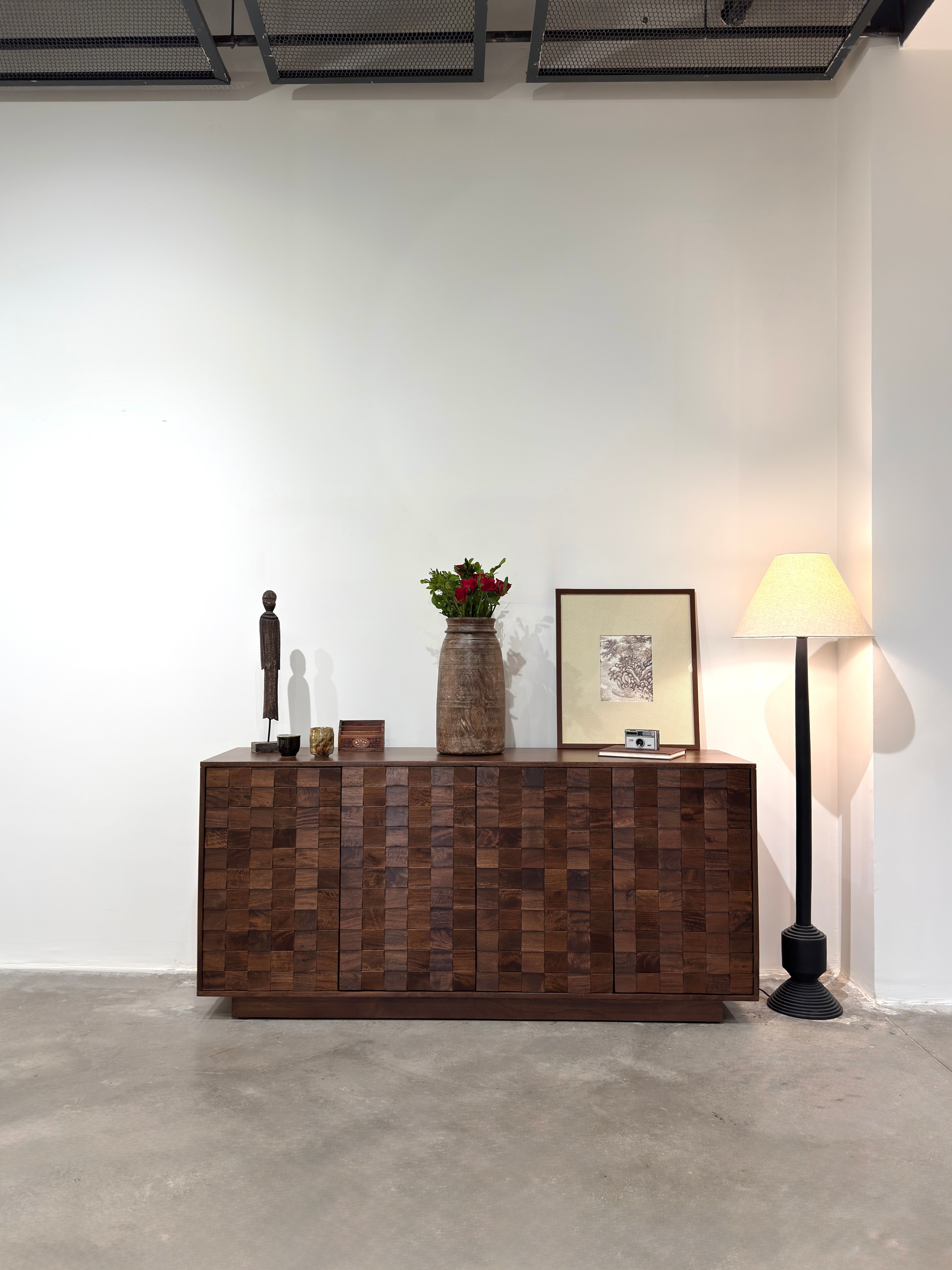 Mokko Solid Mango Wood Large Sideboard Dark Brown