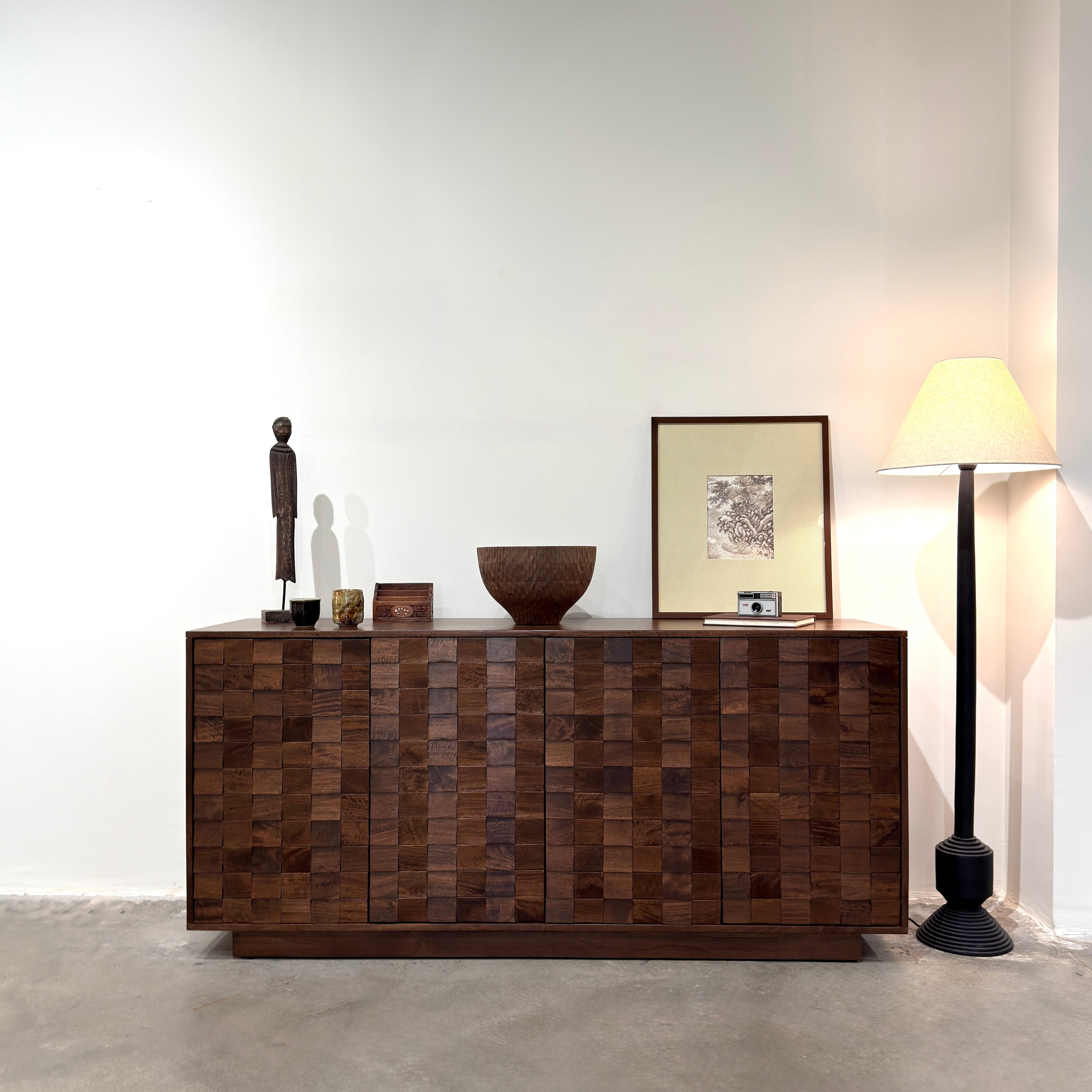 Mokko Solid Mango Wood Large Sideboard Dark Brown
