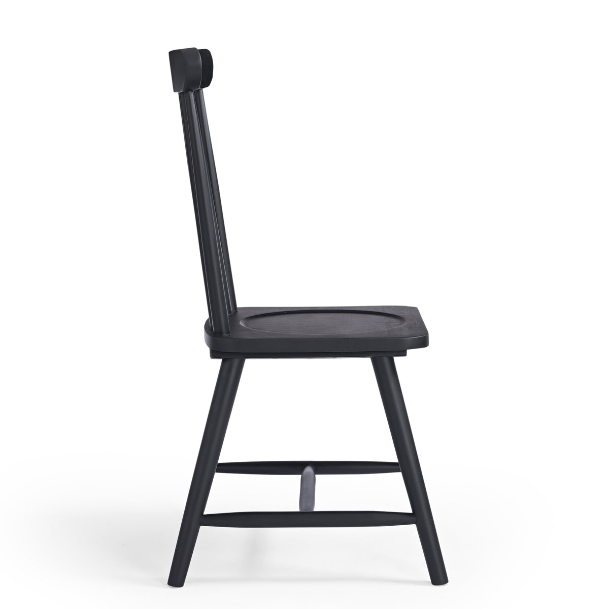 Mori Solid Mango Wood Dining Chair Black