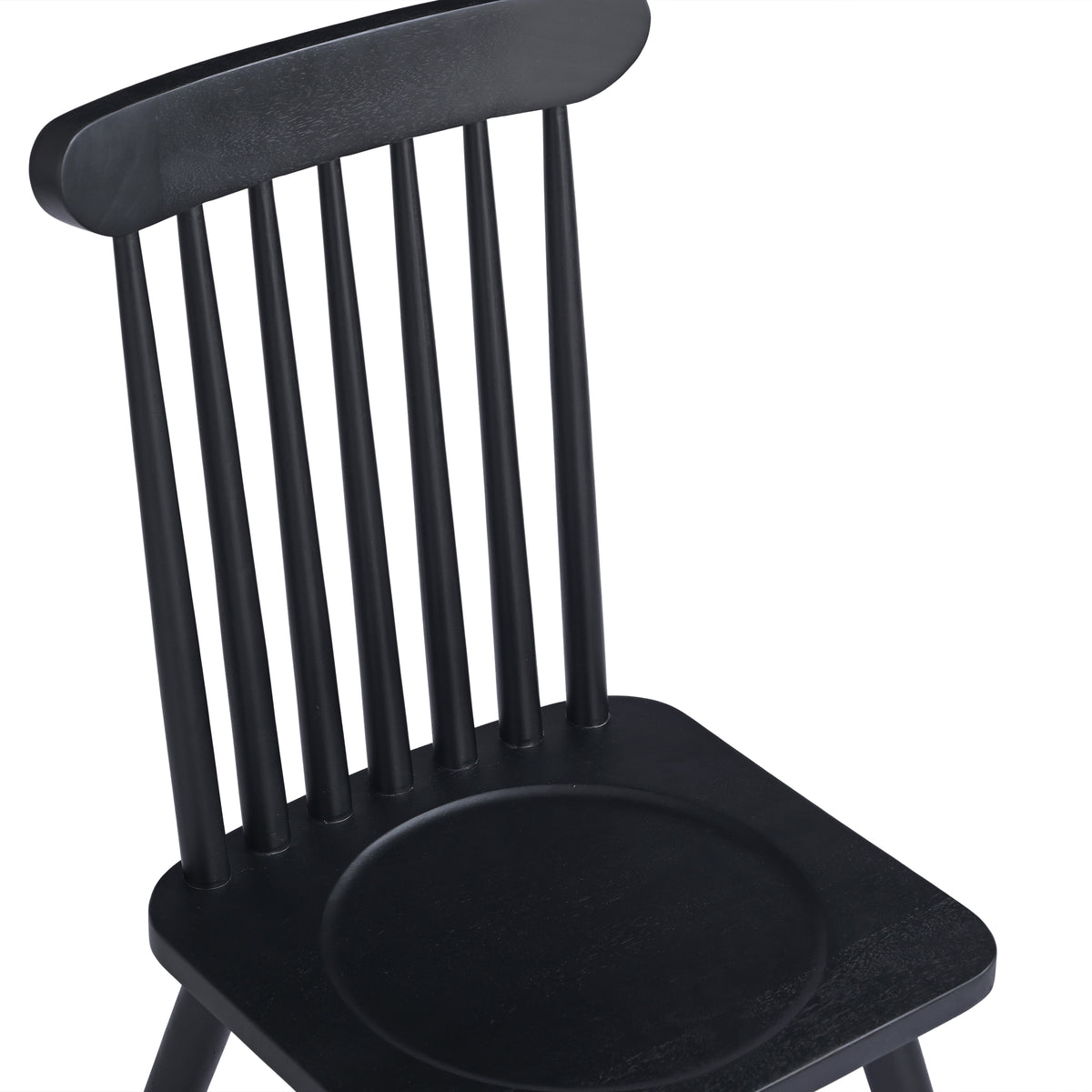 Mori Solid Mango Wood Dining Chair Black