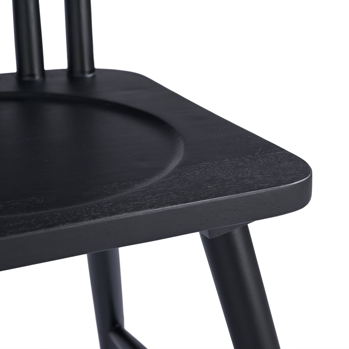 Mori Solid Mango Wood Dining Chair Black