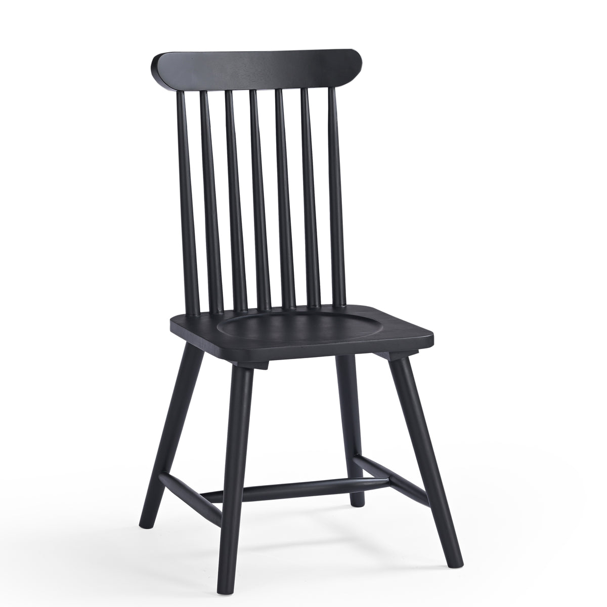 Mori Solid Mango Wood Dining Chair Black
