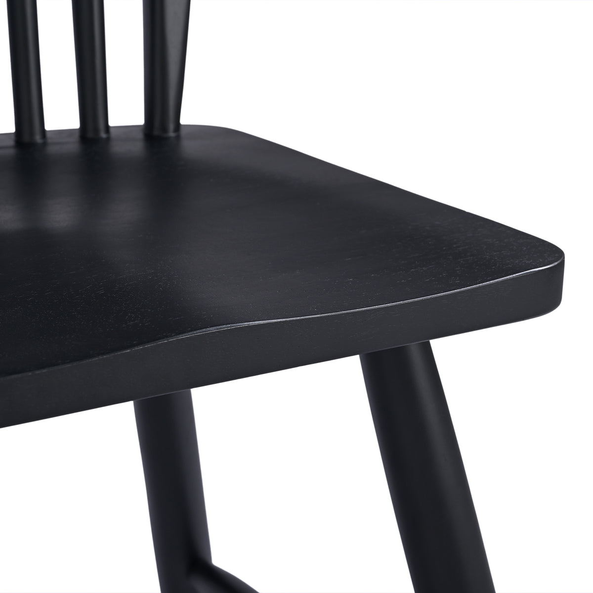 Olivia Solid Mango Wood Dining Chair Black