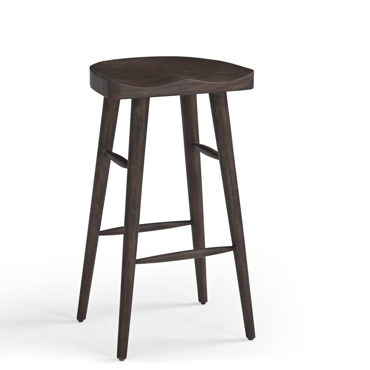 Selma Solid Mango Wood Bar Stool Walnut