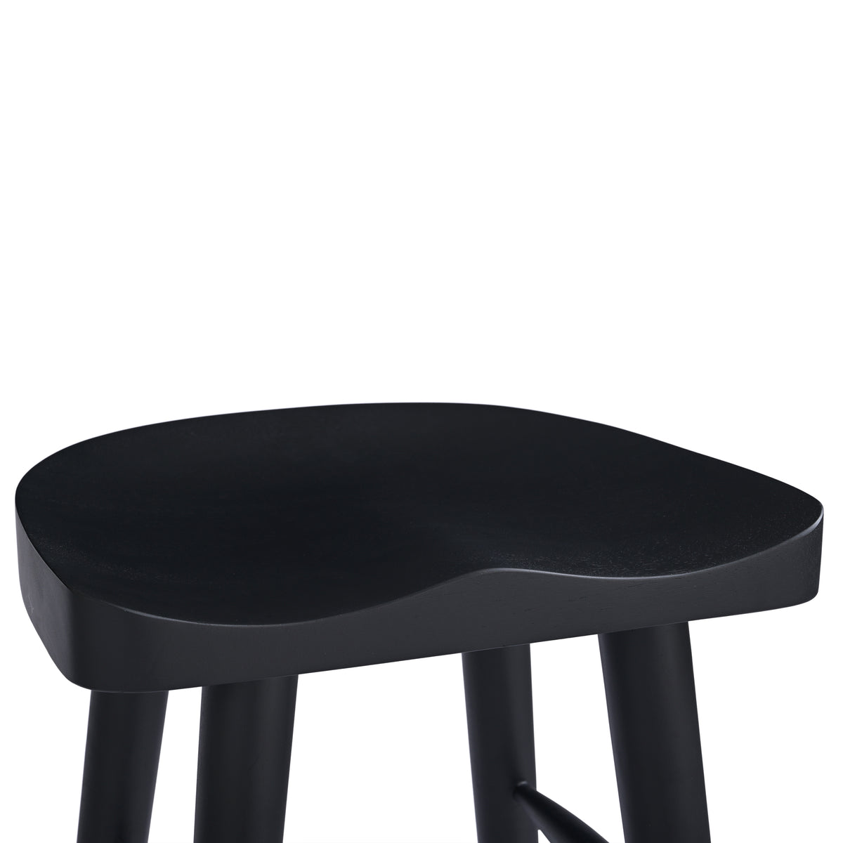 Selma Solid Mango Wood Bar Stool Black