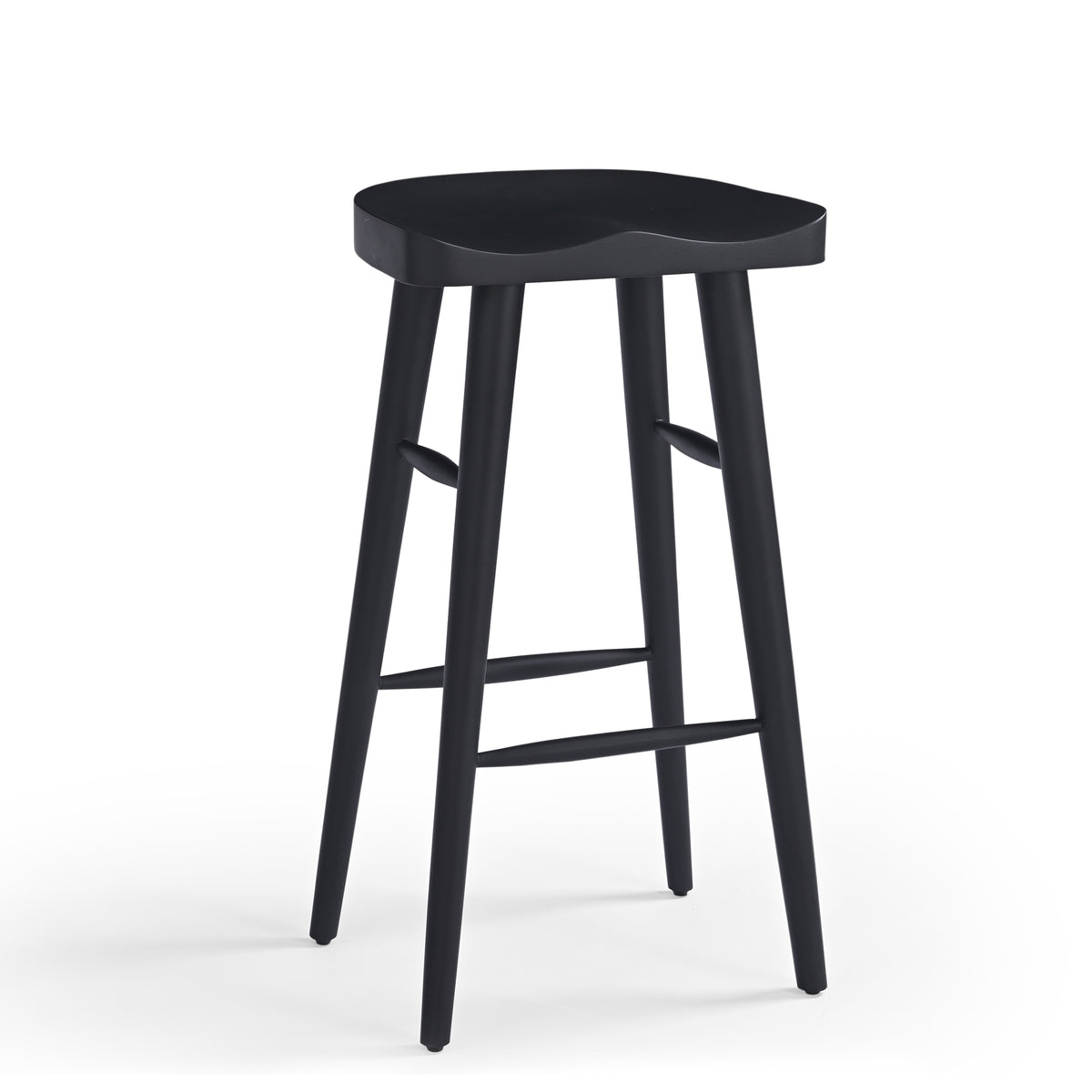 Selma Solid Mango Wood Bar Stool Black