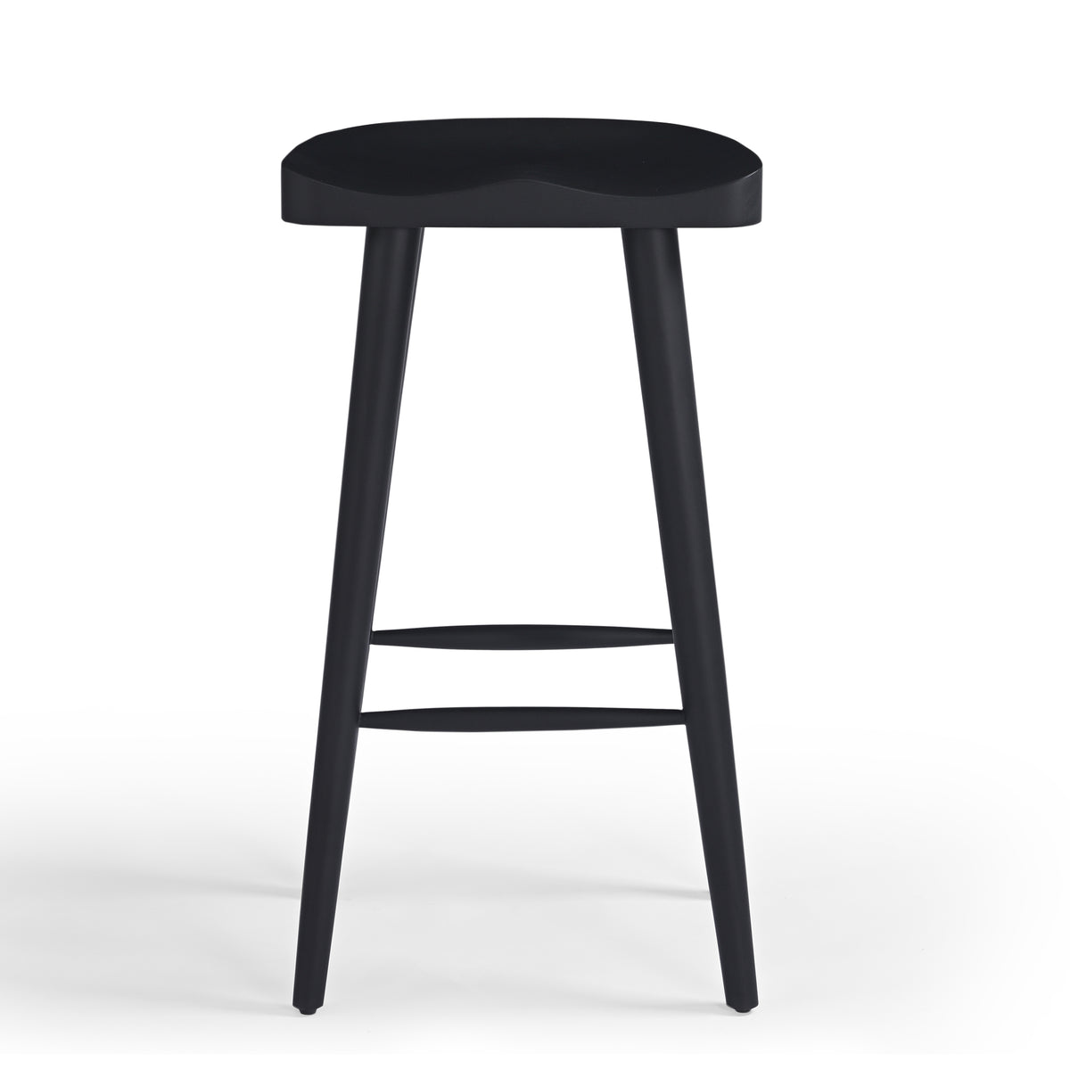 Selma Solid Mango Wood Bar Stool Black