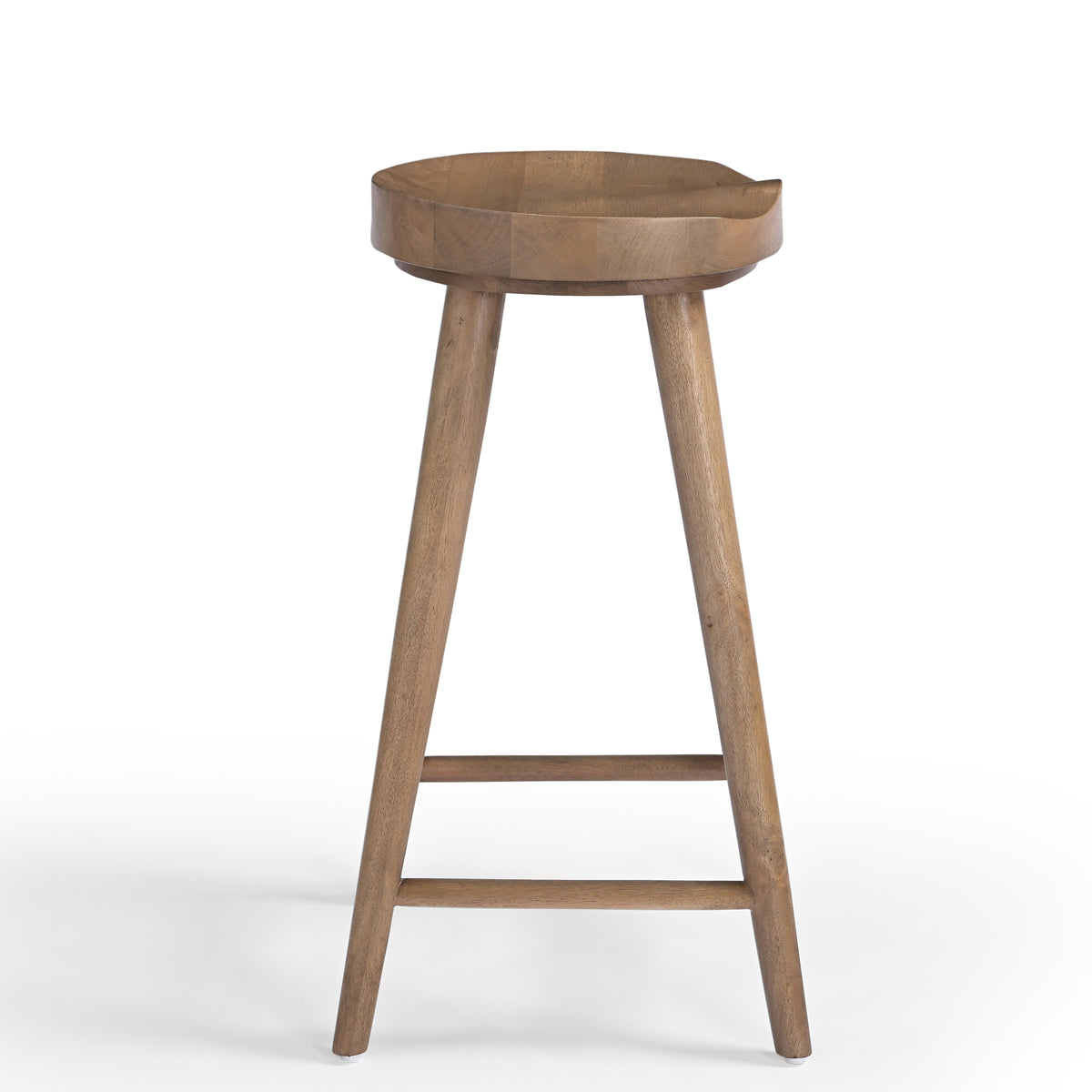 Sadie Solid Mango Wood Kitchen Stool Smoked Natural