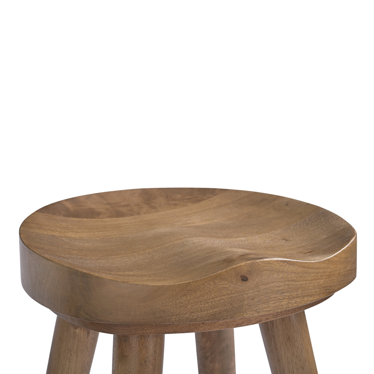 Sadie Solid Mango Wood Kitchen Stool Smoked Natural