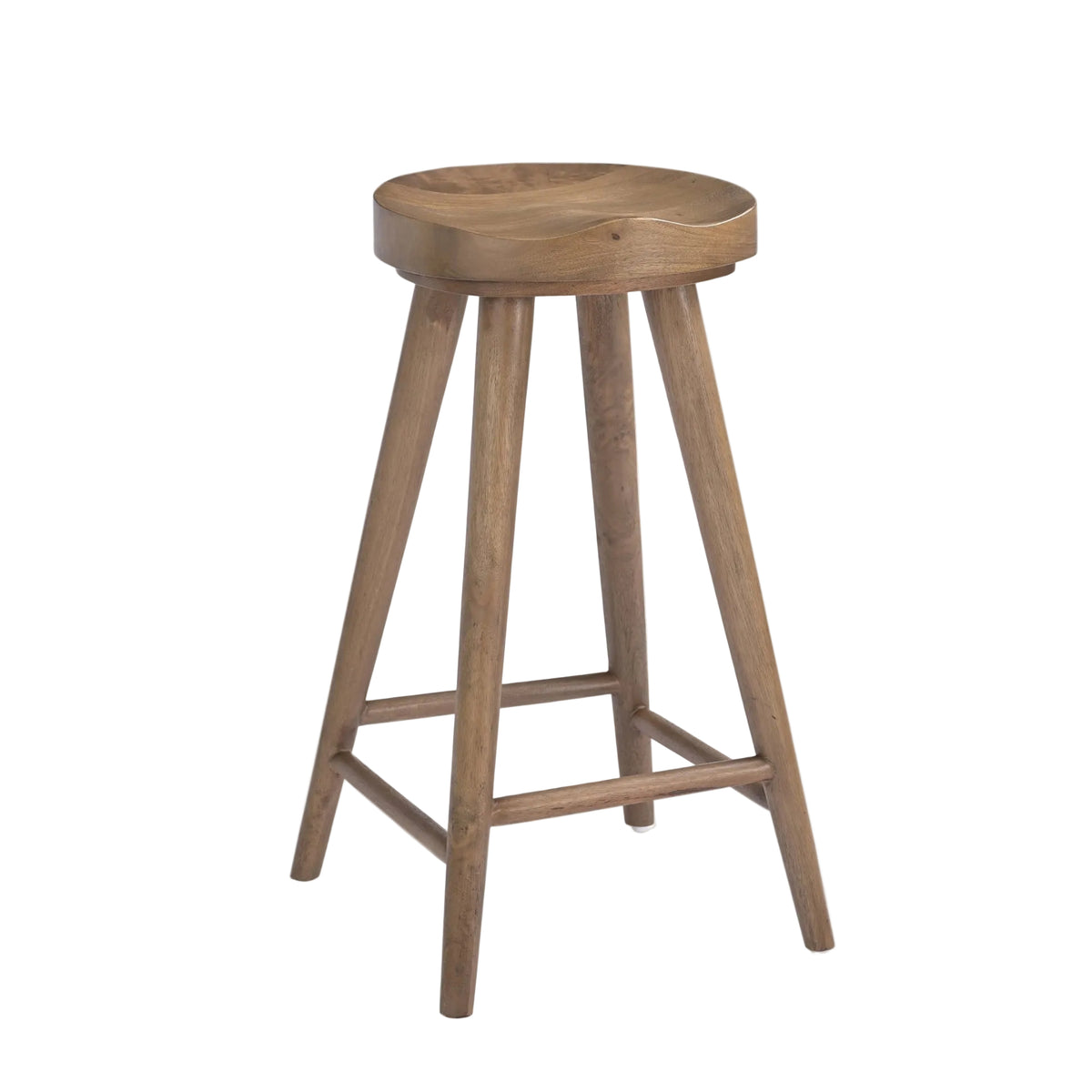 Sadie Solid Mango Wood Kitchen Stool Smoked Natural