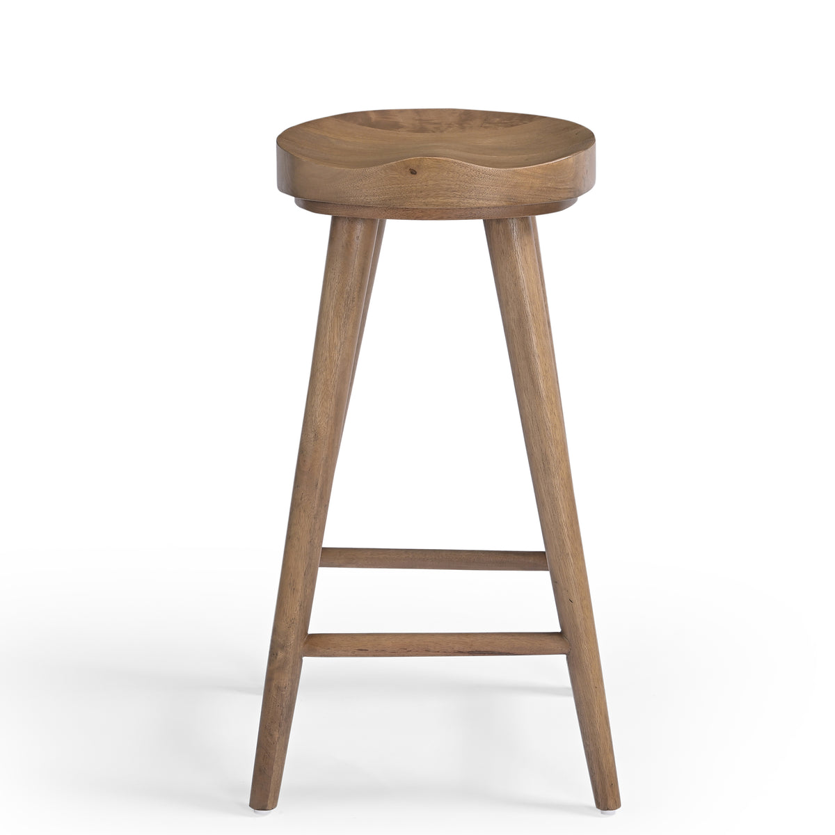 Sadie Solid Mango Wood Kitchen Stool Smoked Natural
