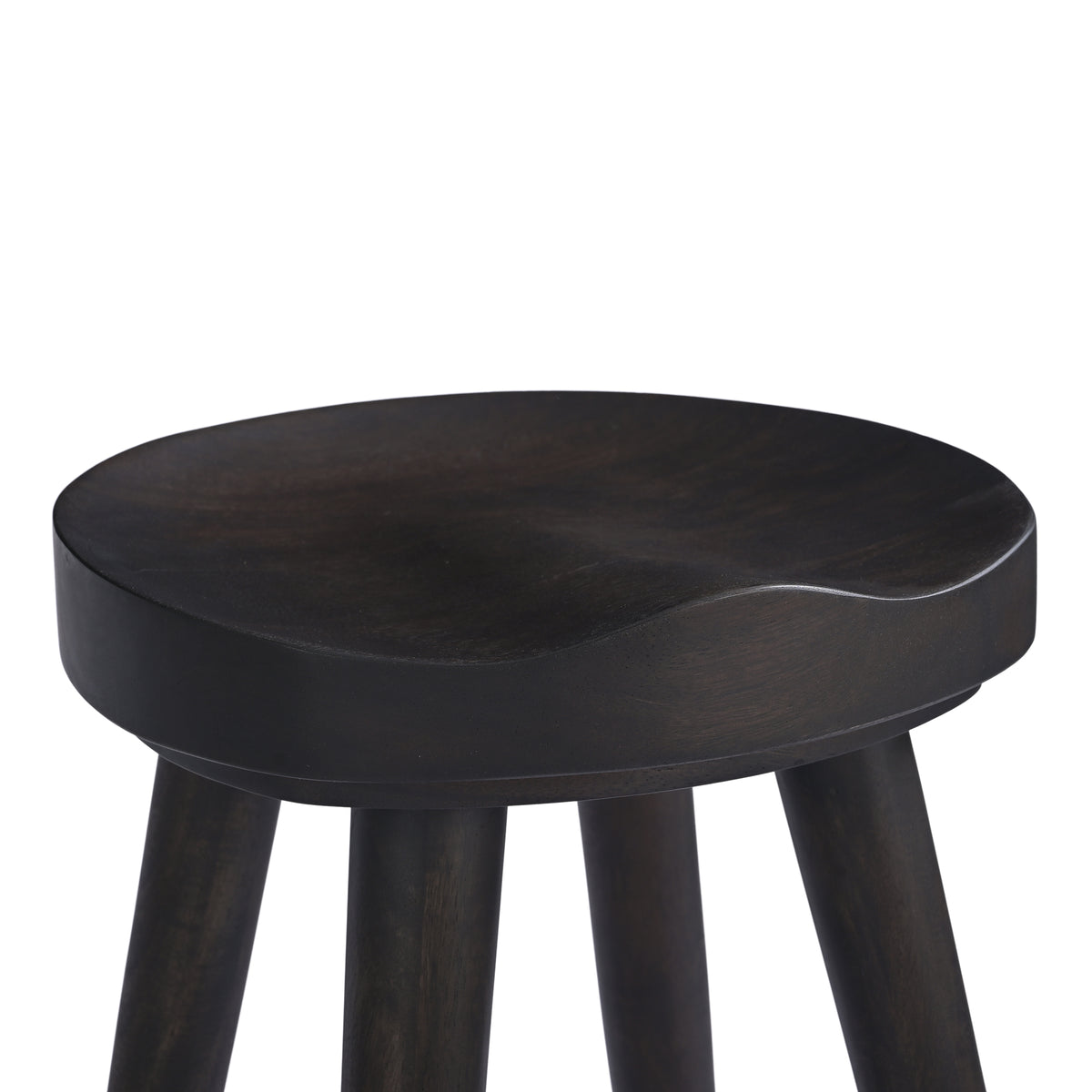 Sadie Solid Mango Wood Kitchen Stool Walnut