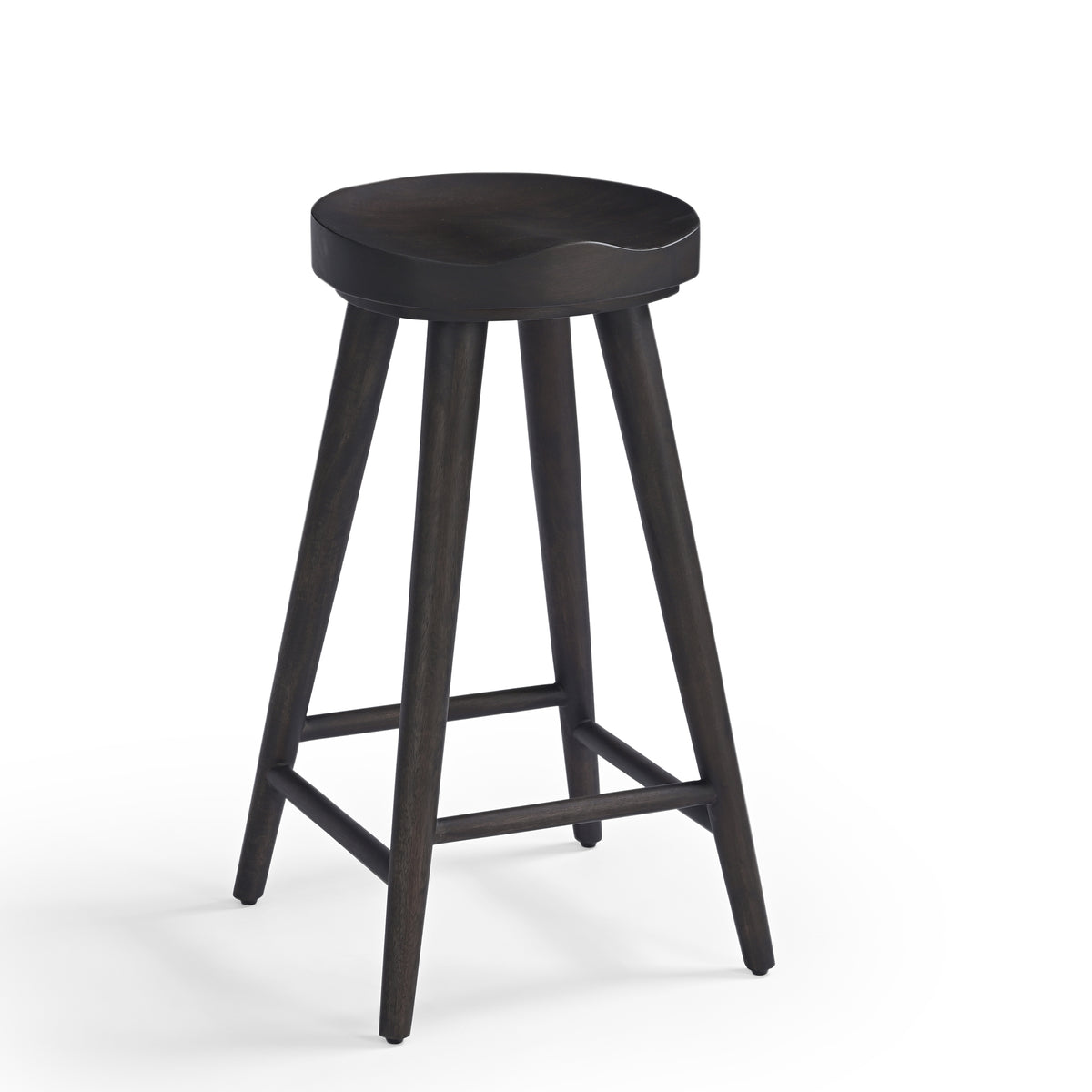 Sadie Solid Mango Wood Kitchen Stool Walnut